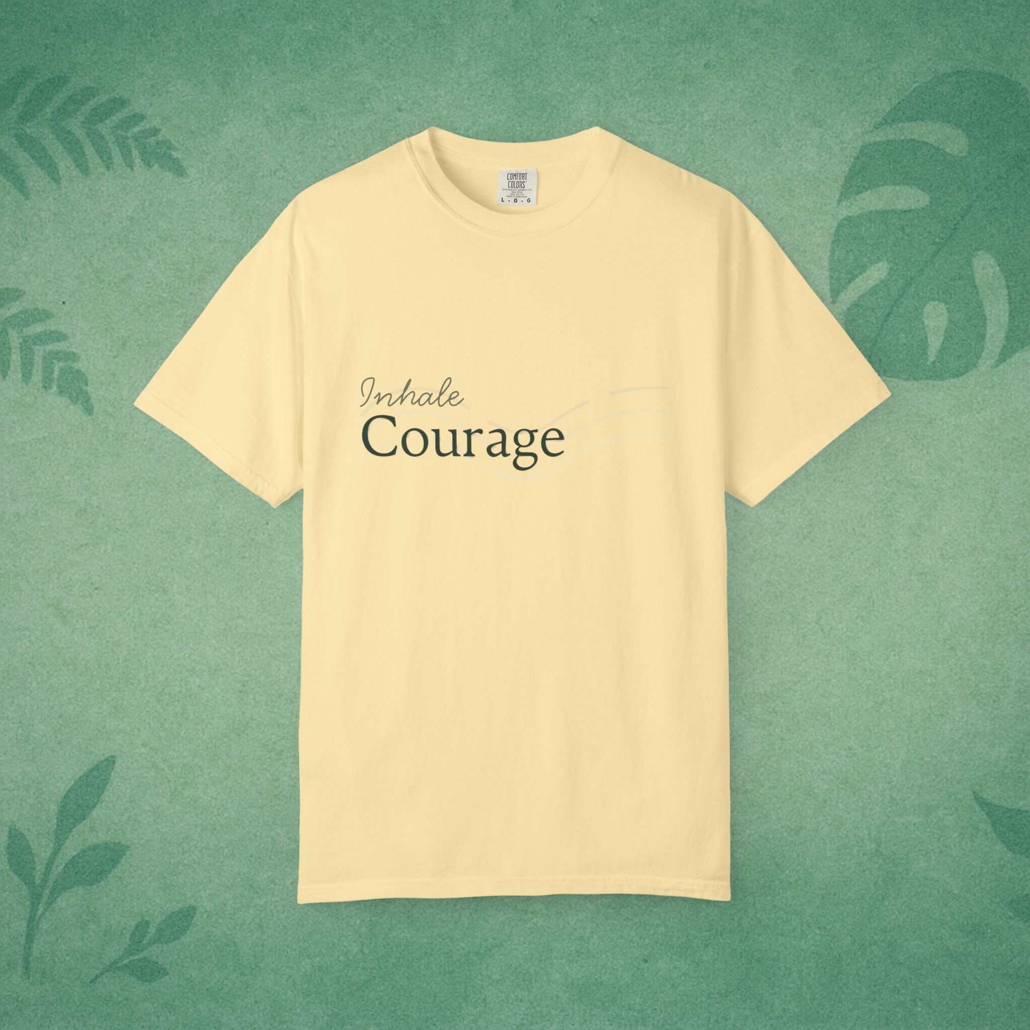Inhale Courage T-Shirt – Minimalist Mindful Apparel for Calm Strength