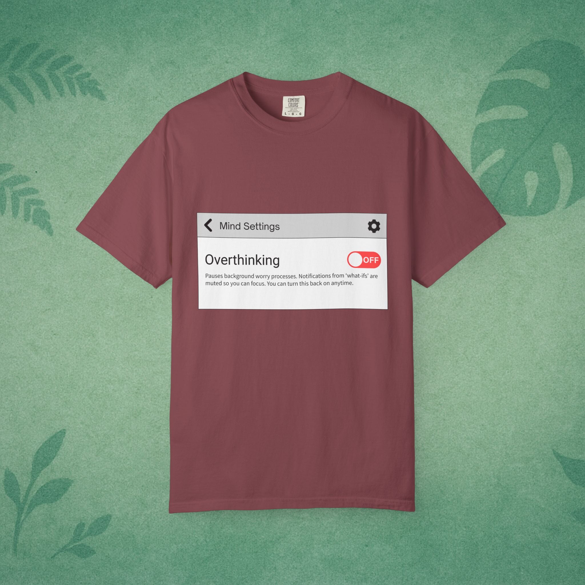 Overthinking: OFF T-Shirt – Digital Calm Tee for Mindful Living