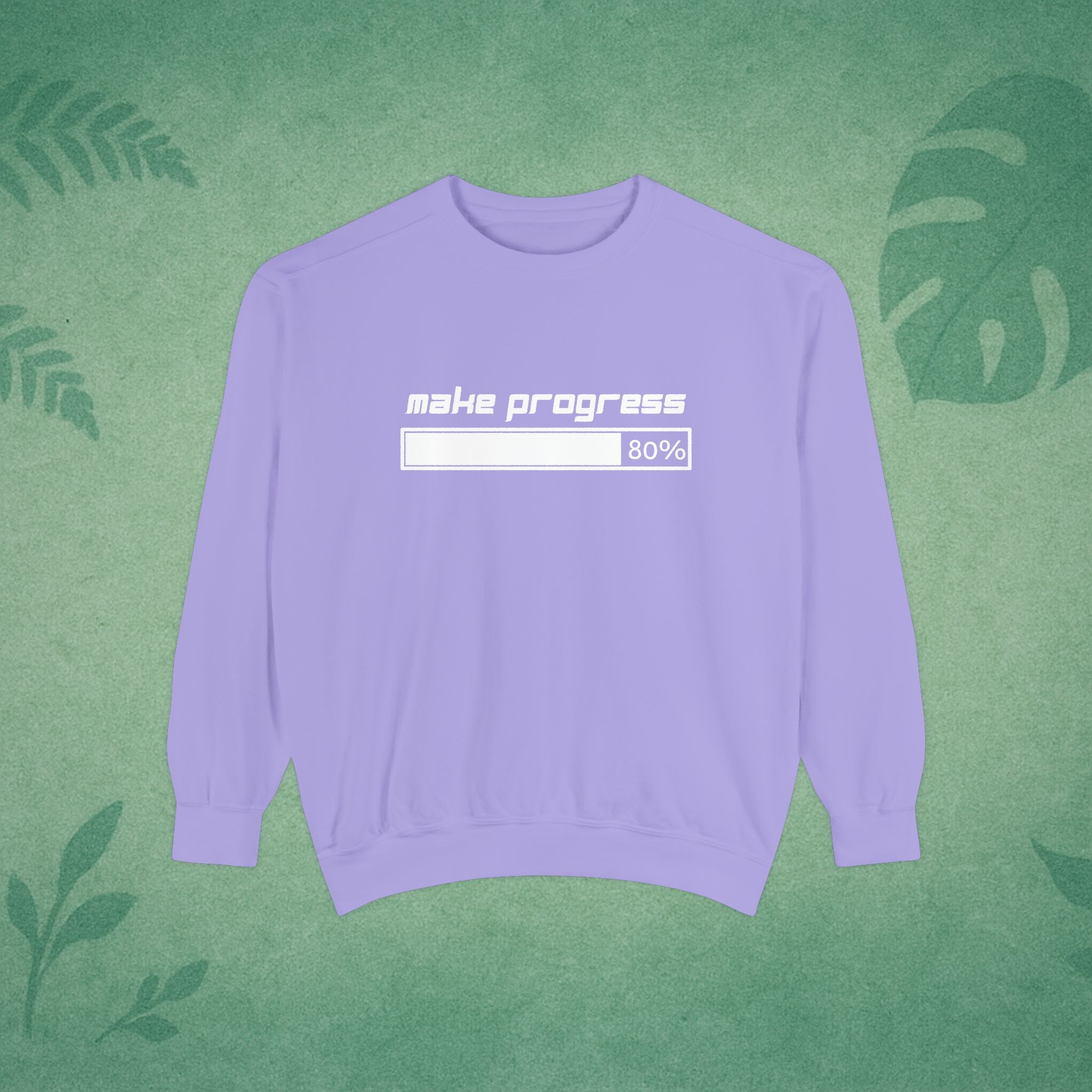 Make Progress Sweatshirt (Dark-Colored Ver.) – Positive Affirmation Crewneck, Mental Wellness Apparel, Premium Self-Care Gift