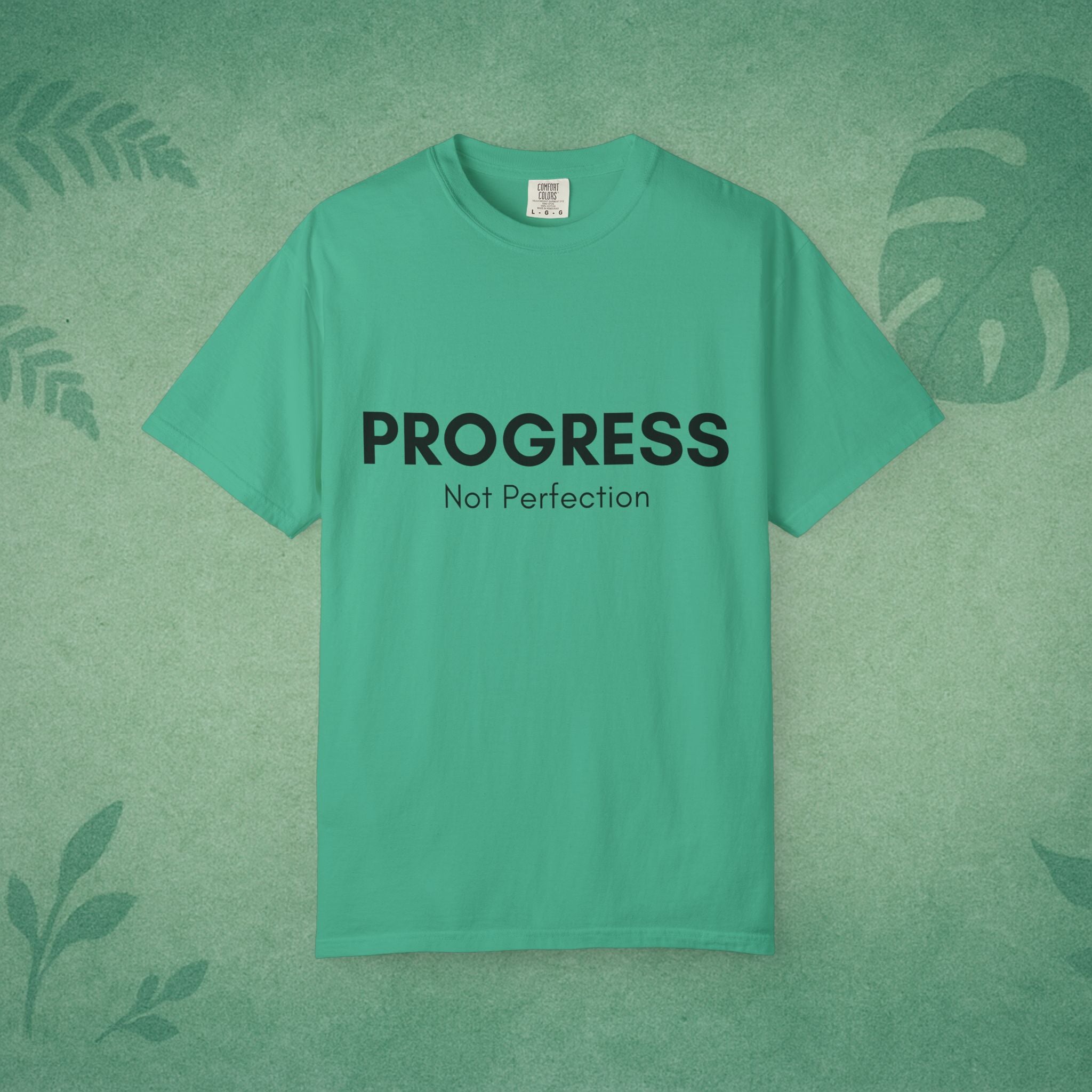 Progress Not Perfection Unisex Garment-Dyed T-Shirt – Relaxed Fit Yoga Mindfulness Tee, Positive Affirmation Self-Care Gift