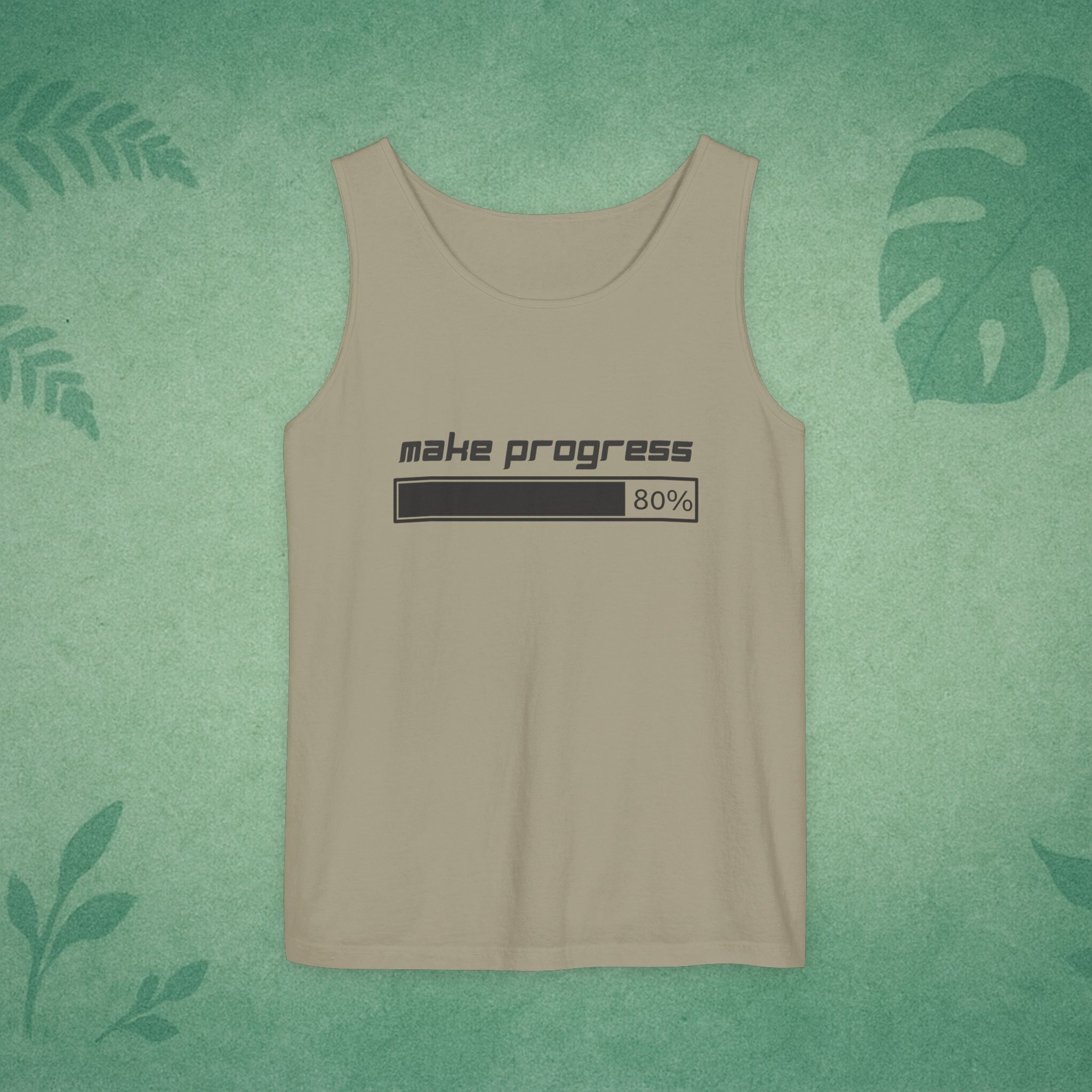 Make Progress Tank Top – Motivational Activewear, Resilience Gym Warmup Top, Mindful Summer Apparel