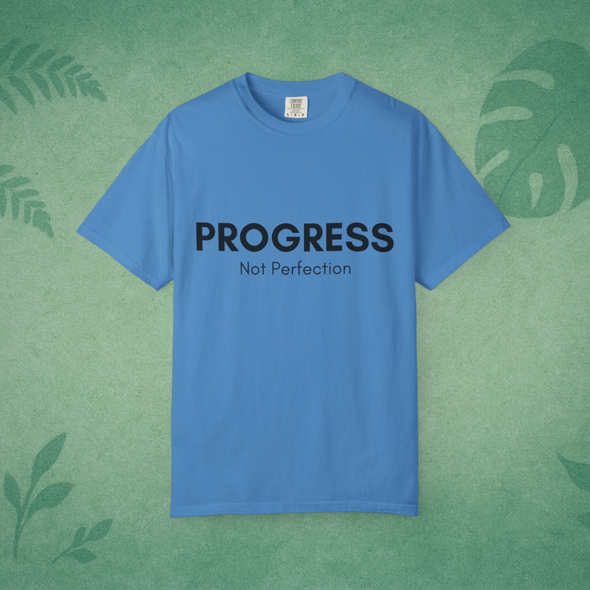 Progress Not Perfection Unisex Garment-Dyed T-Shirt – Relaxed Fit Yoga Mindfulness Tee, Positive Affirmation Self-Care Gift