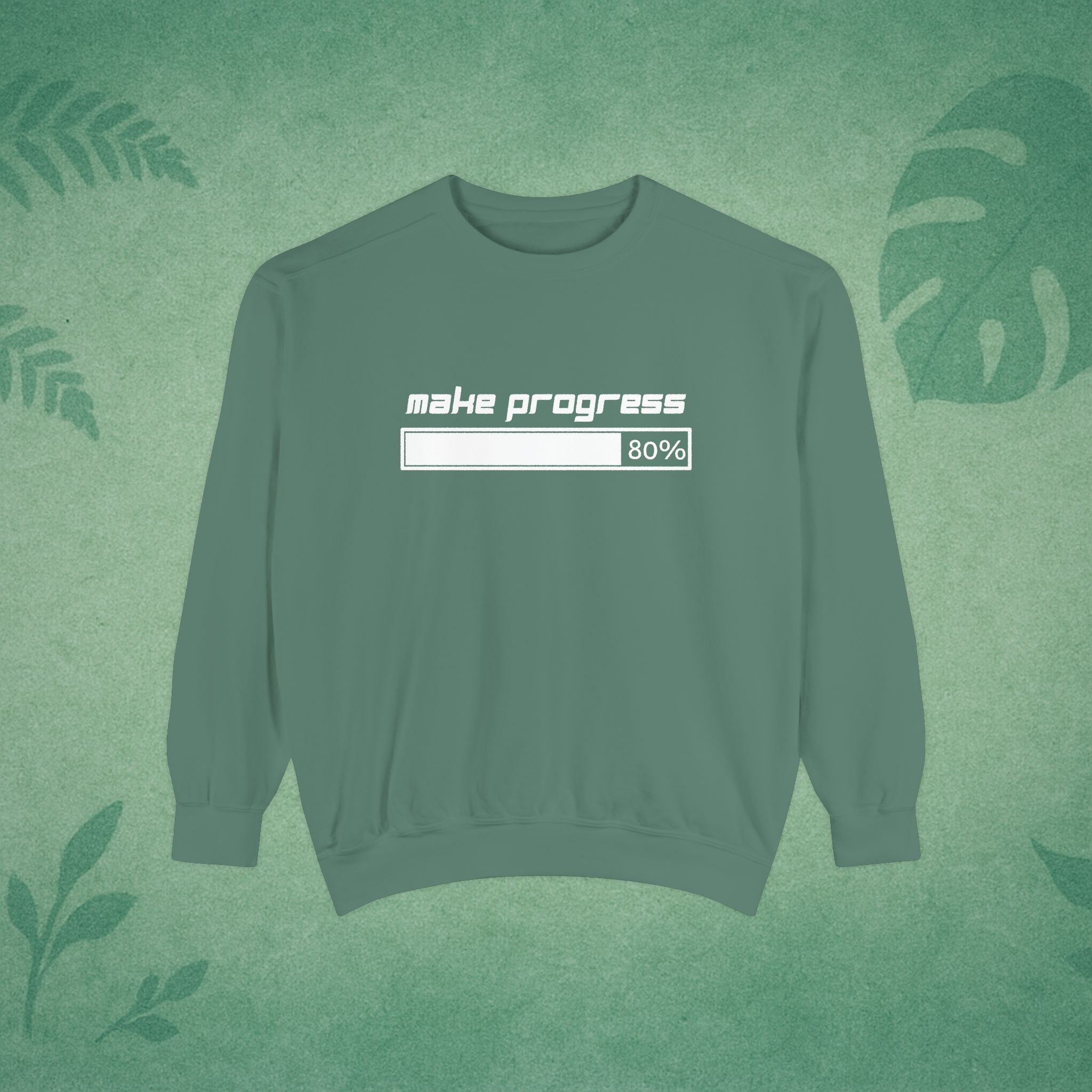 Make Progress Sweatshirt (Dark-Colored Ver.) – Positive Affirmation Crewneck, Mental Wellness Apparel, Premium Self-Care Gift