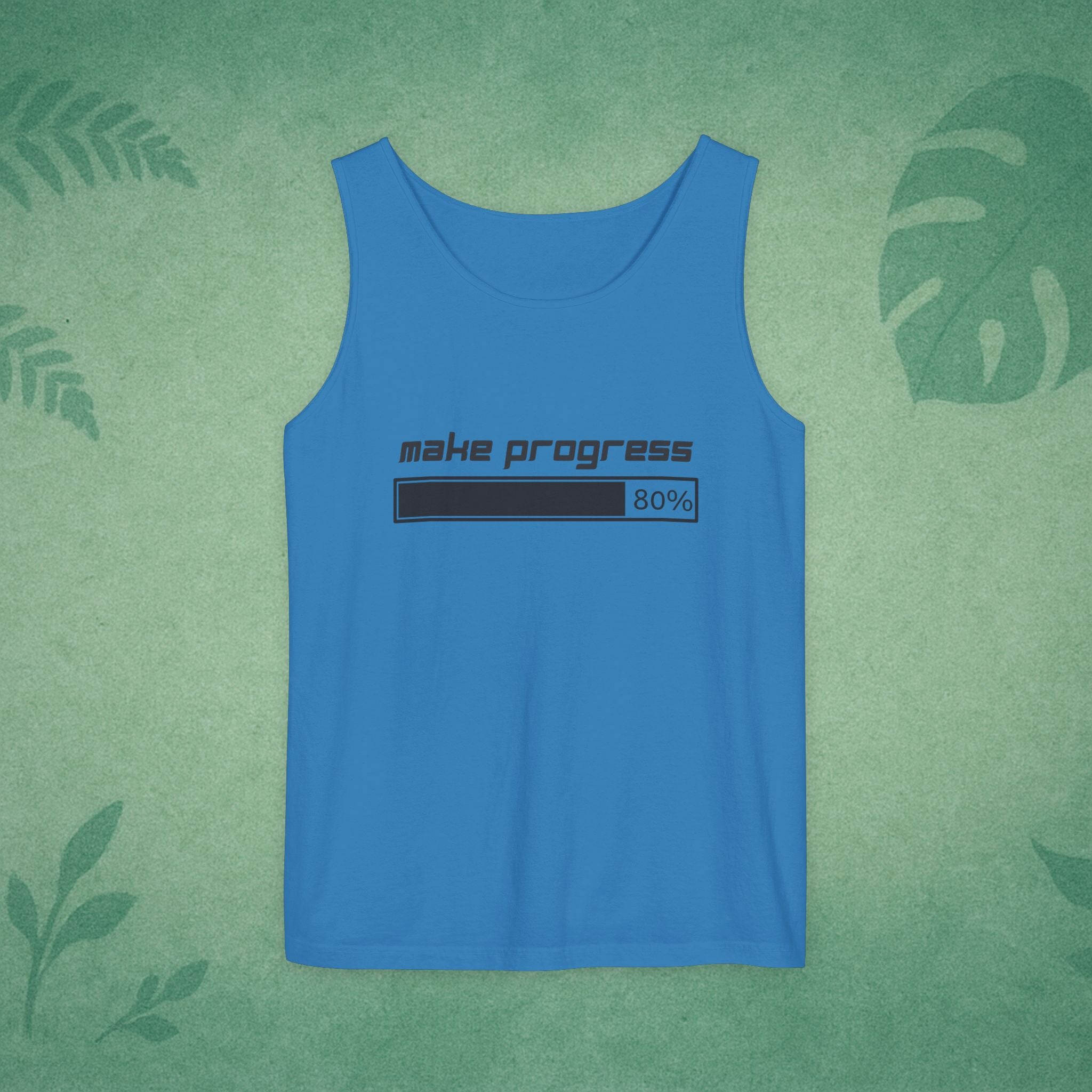 Make Progress Tank Top – Motivational Activewear, Resilience Gym Warmup Top, Mindful Summer Apparel
