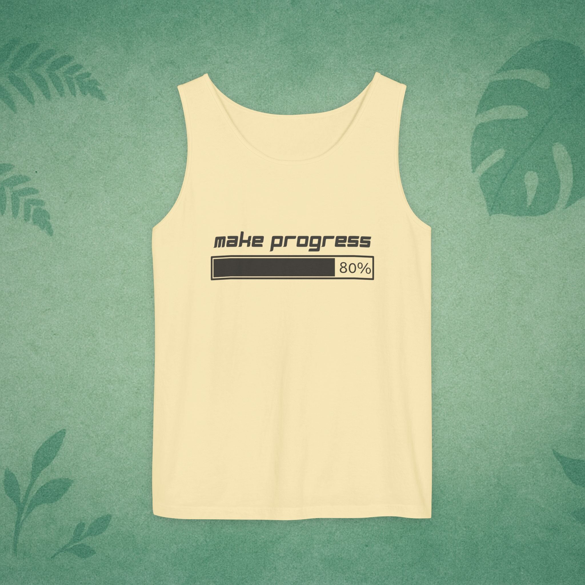 Make Progress Tank Top – Motivational Activewear, Resilience Gym Warmup Top, Mindful Summer Apparel