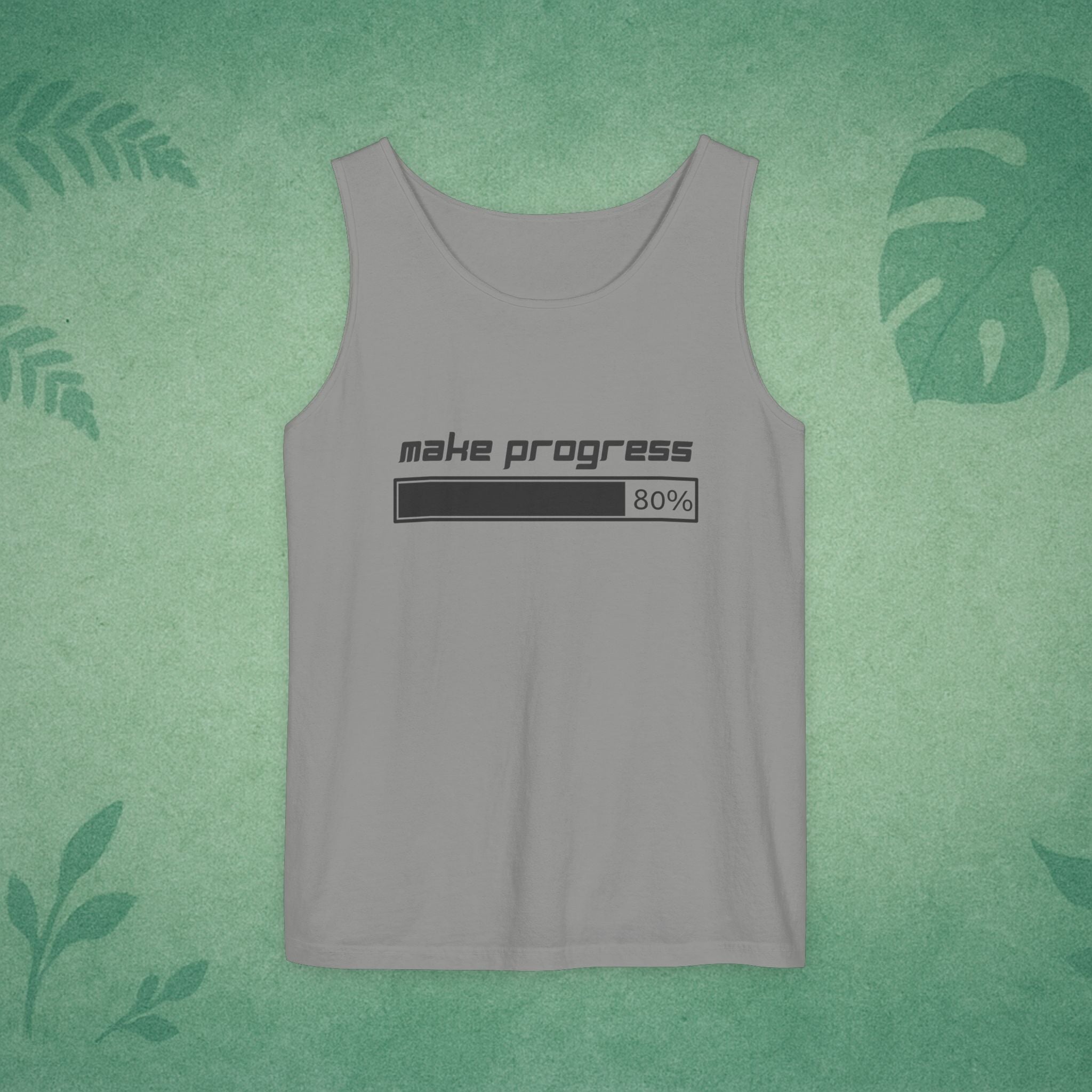 Make Progress Tank Top – Motivational Activewear, Resilience Gym Warmup Top, Mindful Summer Apparel