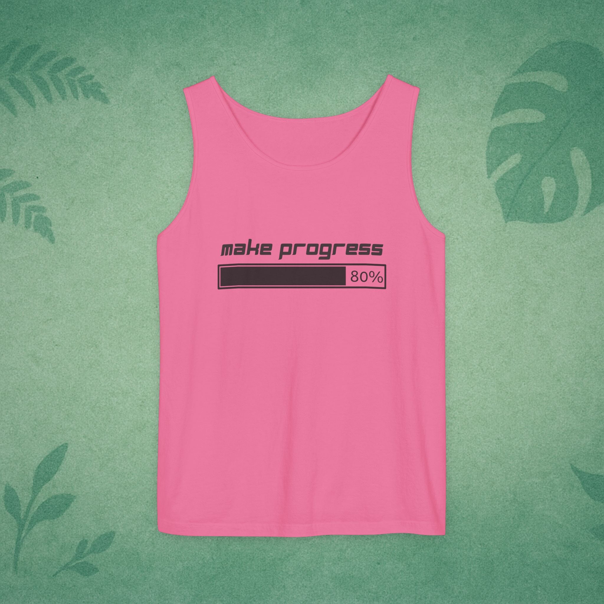 Make Progress Tank Top – Motivational Activewear, Resilience Gym Warmup Top, Mindful Summer Apparel