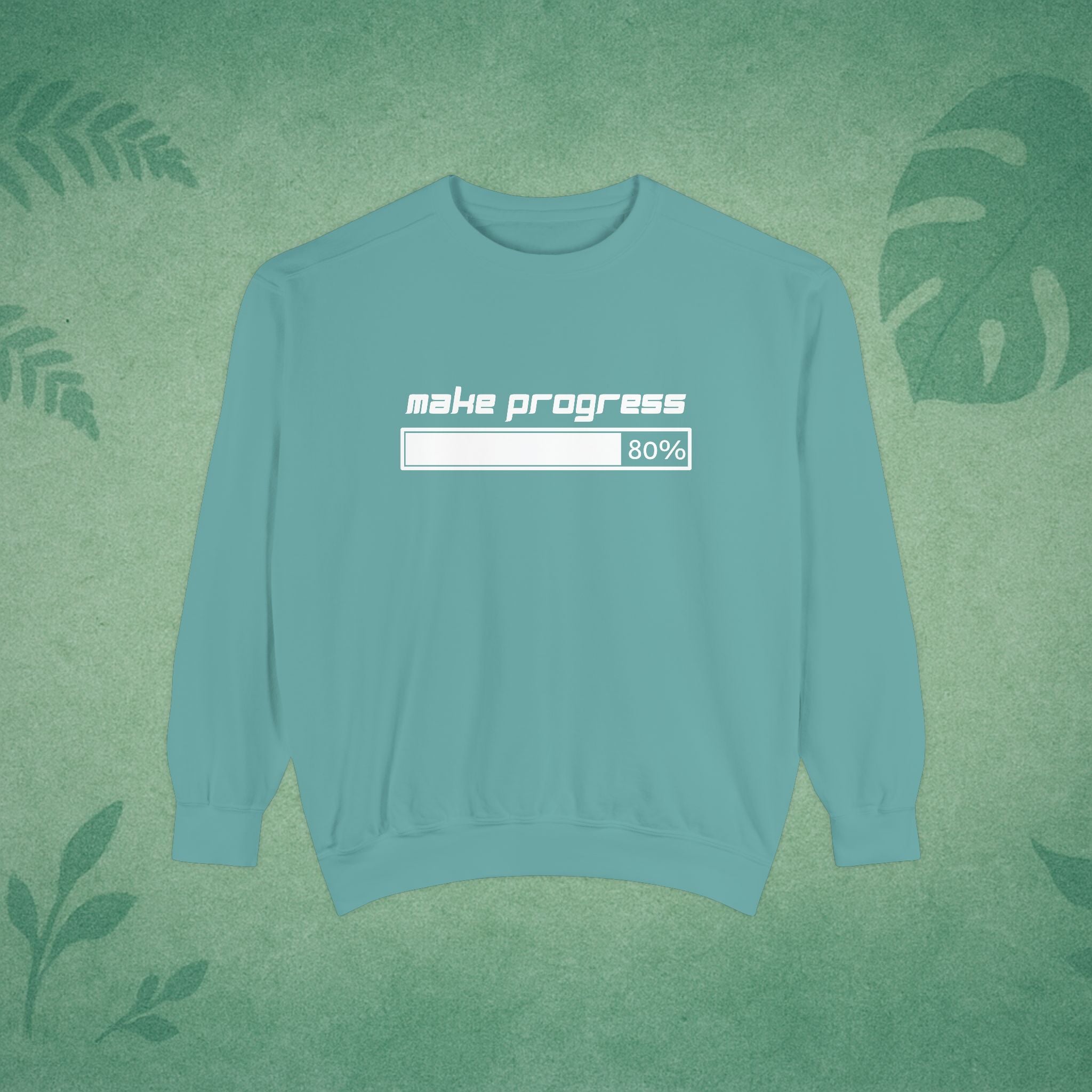 Make Progress Sweatshirt (Dark-Colored Ver.) – Positive Affirmation Crewneck, Mental Wellness Apparel, Premium Self-Care Gift