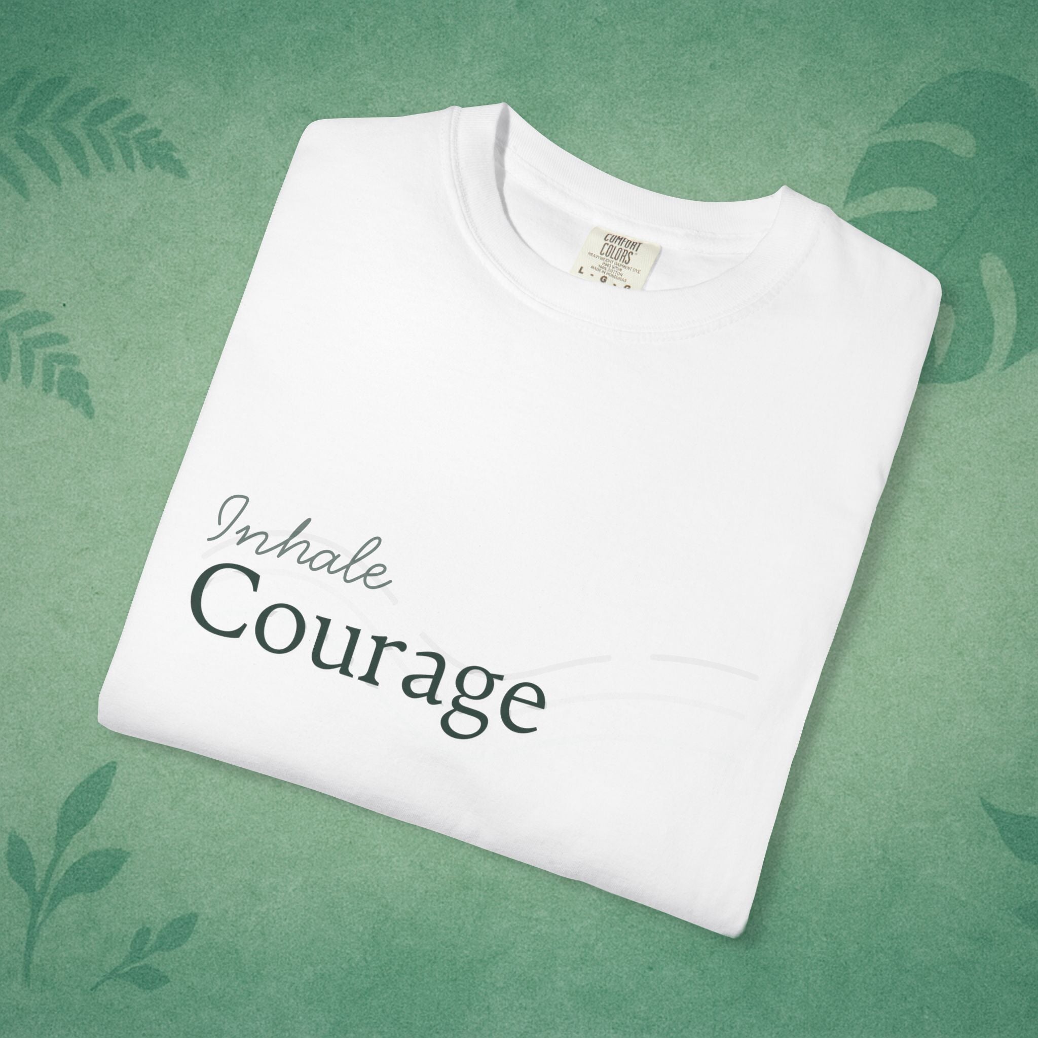 Inhale Courage T-Shirt – Minimalist Mindful Apparel for Calm Strength