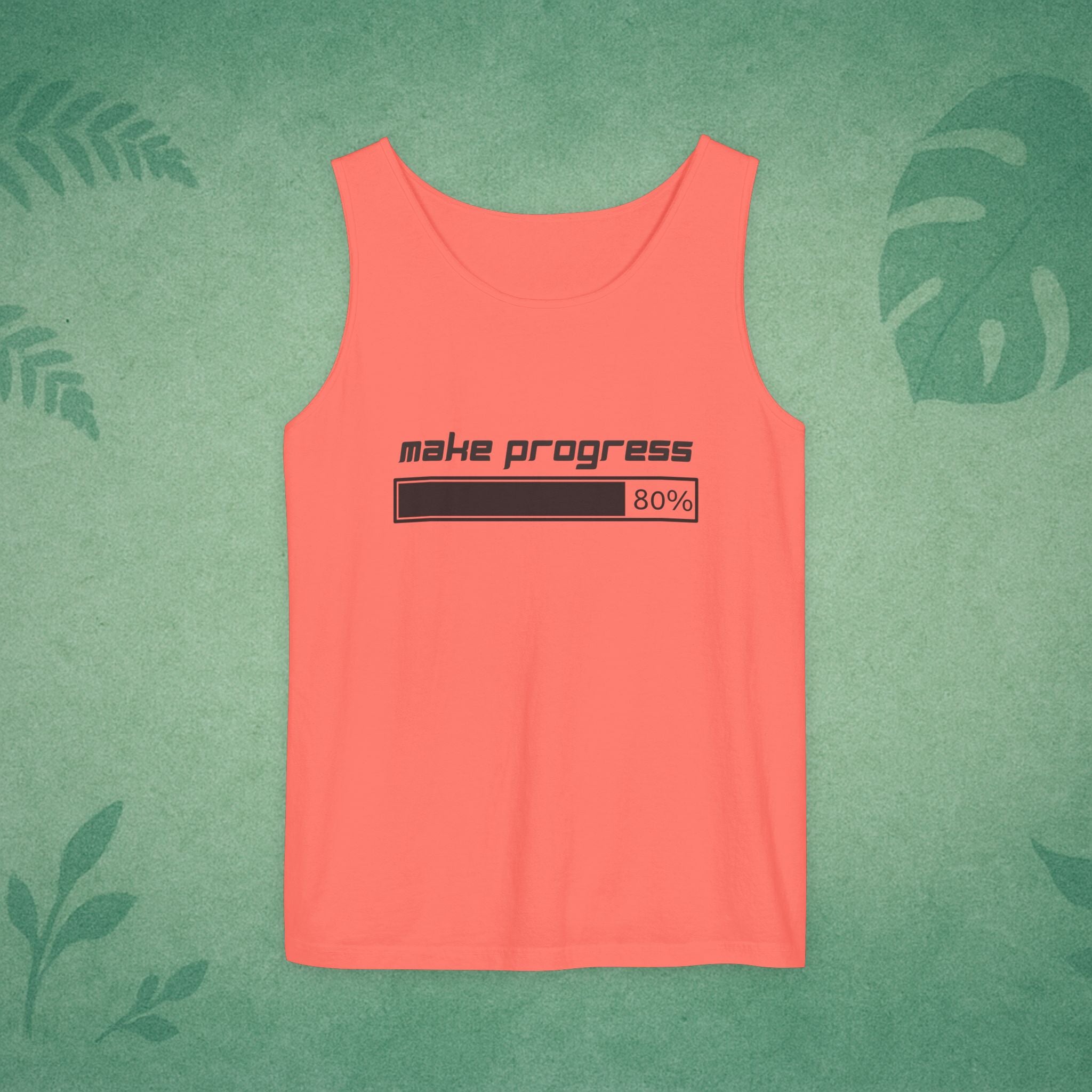 Make Progress Tank Top – Motivational Activewear, Resilience Gym Warmup Top, Mindful Summer Apparel