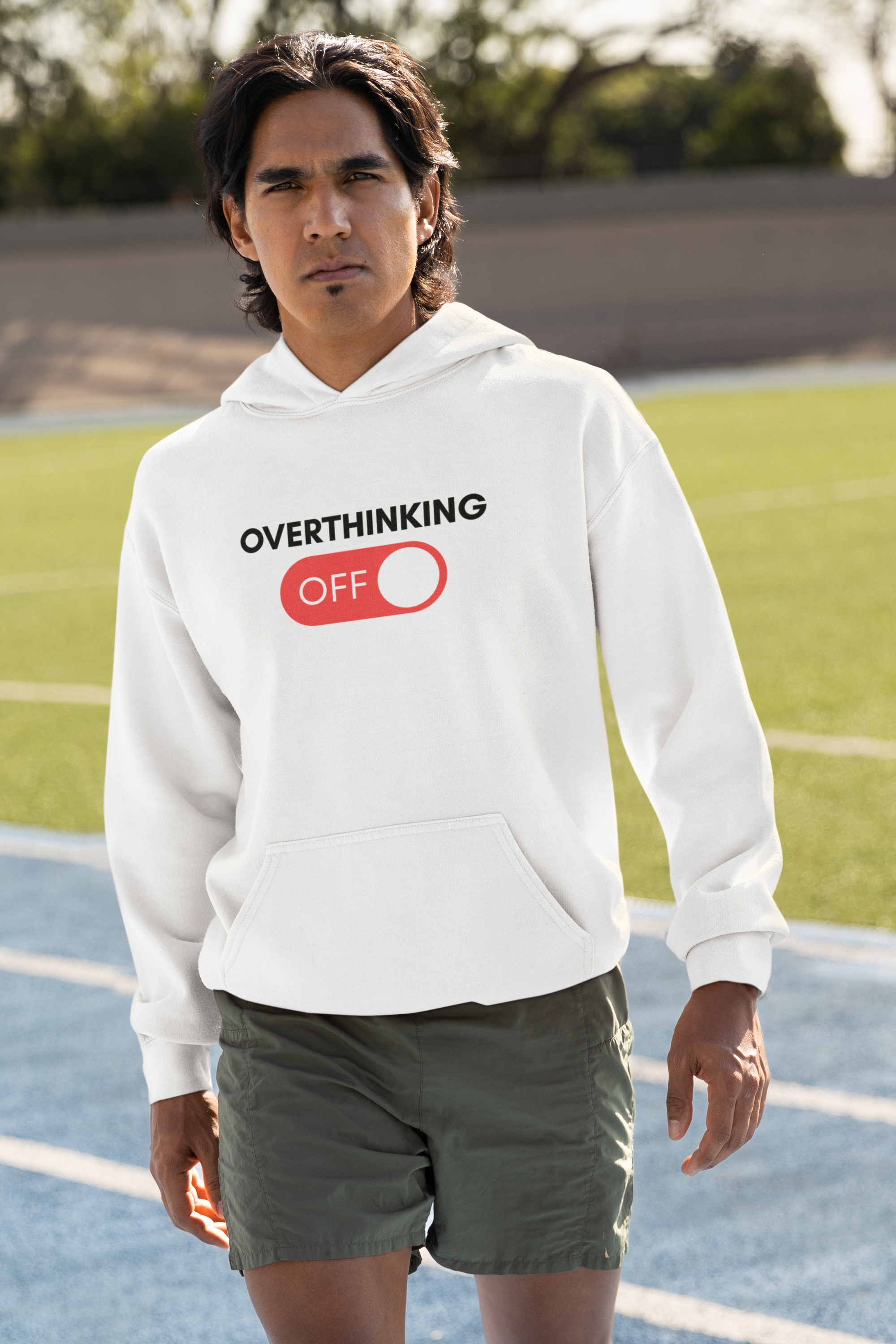 Overthinking Off Hoodie – Mental Wellness Mindfulness Sweatshirt Stress Relief Motivational Gift for Self-Care