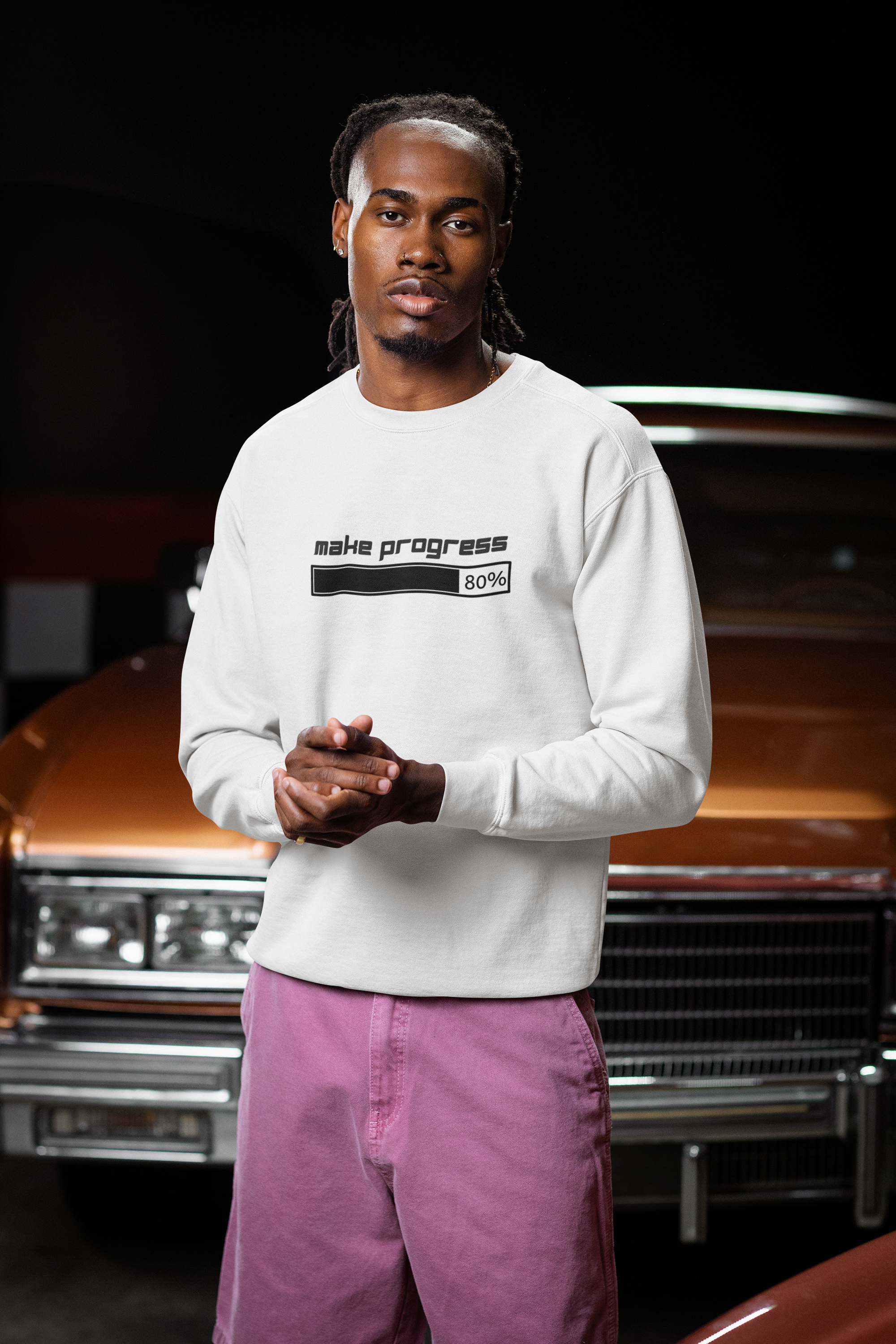 Make Progress Sweatshirt – Motivational Crewneck, Mindful Study Session Apparel, Premium Self-Care Gift