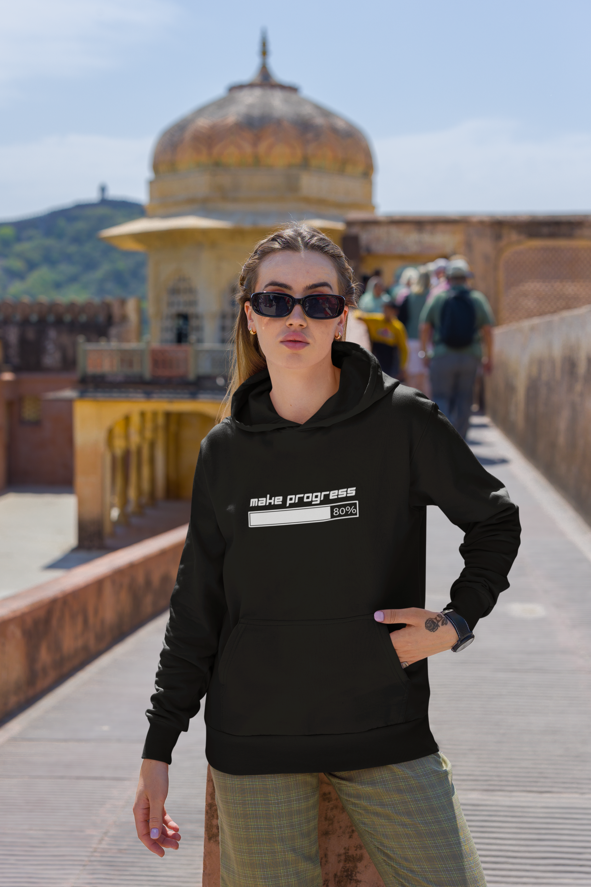 Make Progress Hoodie – Mindfulness Hoodie, Resilience Apparel, Motivational Gift for Remote Workers & Goal-Getters