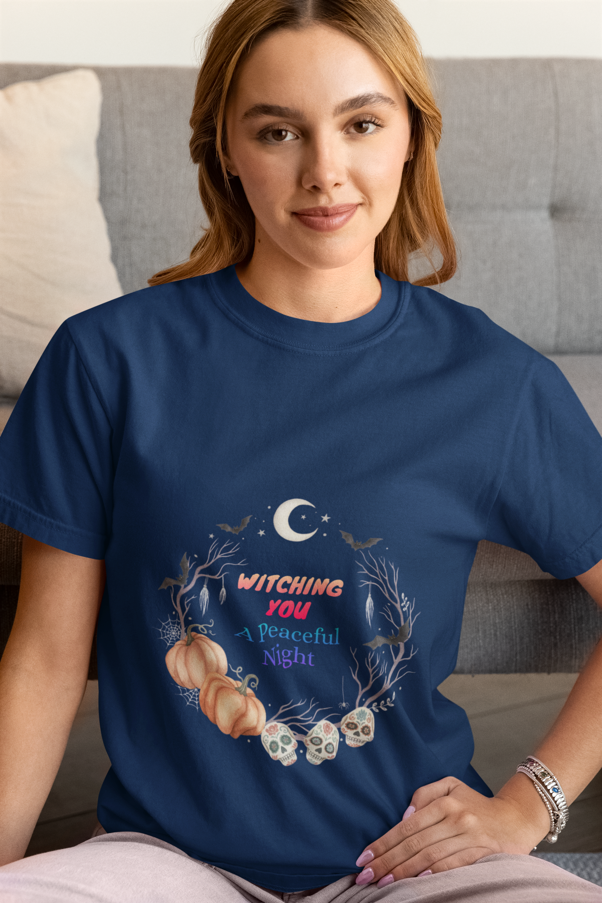 Witching You A Peaceful Night T-Shirt – Mindful Halloween Apparel for Calm Souls