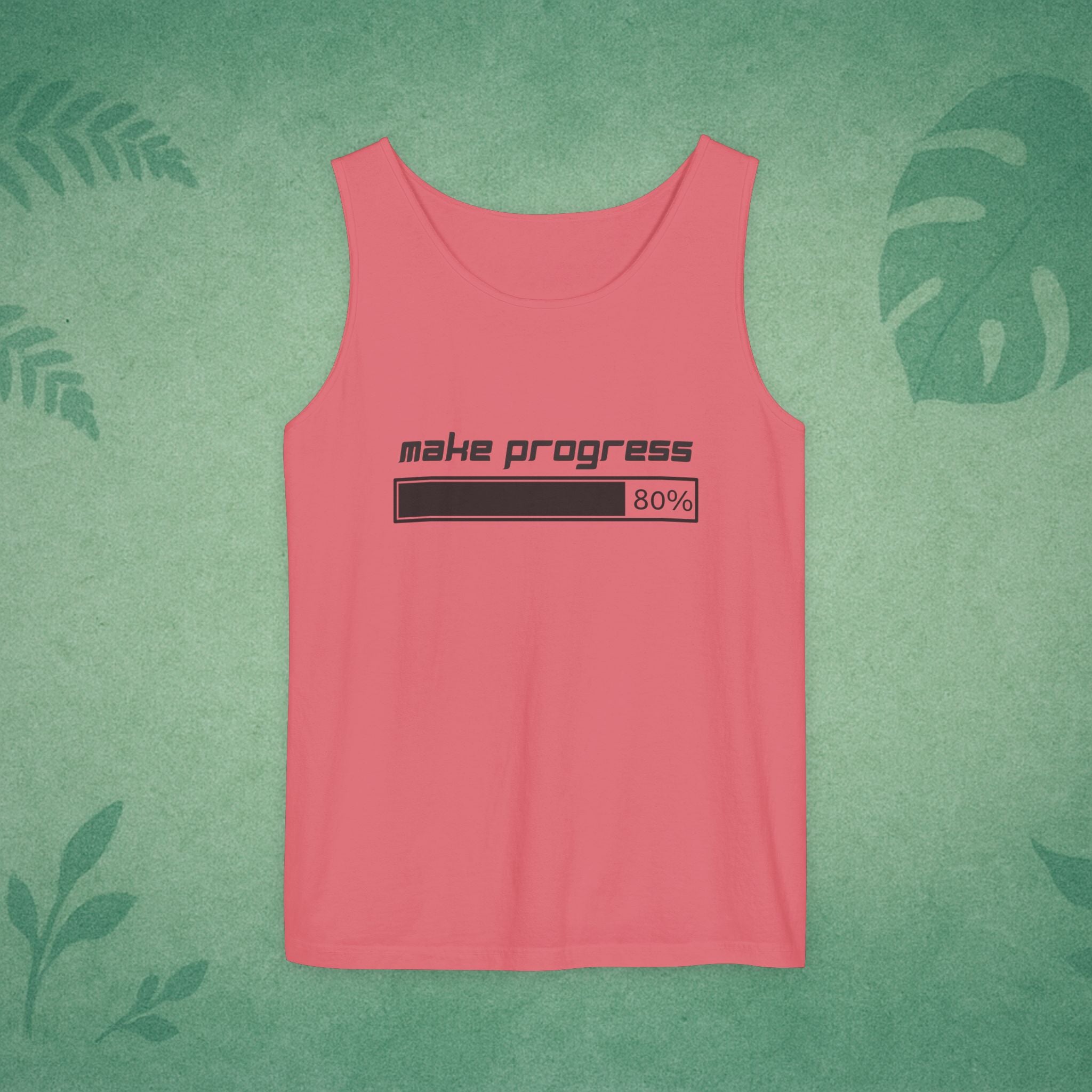Make Progress Tank Top – Motivational Activewear, Resilience Gym Warmup Top, Mindful Summer Apparel