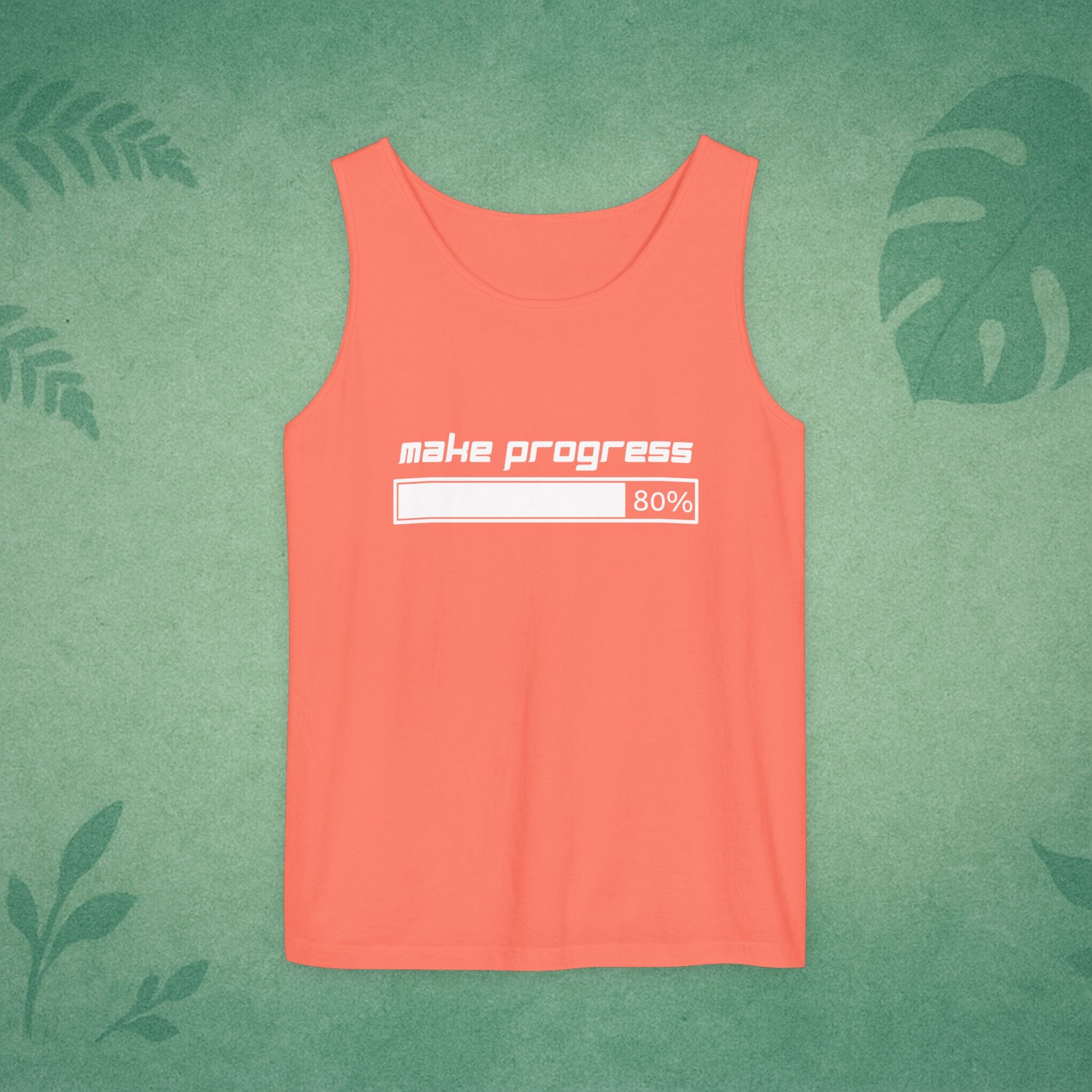 Make Progress Tank Top (Dark-Colored Ver.) – Mindfulness Tank, Positive Growth Activewear, Encouraging Gift for Yoga Lovers & Focused Go-Getters