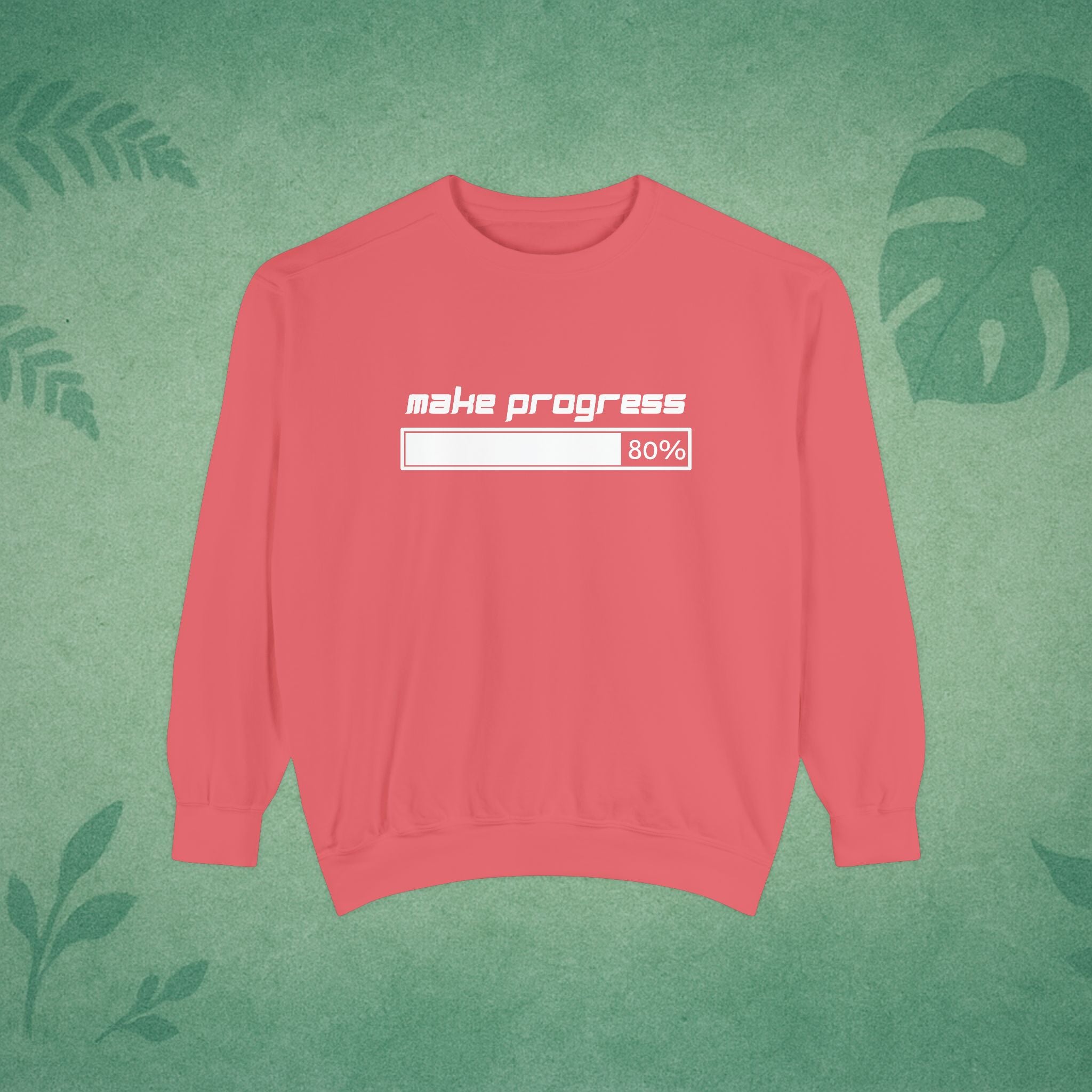 Make Progress Sweatshirt (Dark-Colored Ver.) – Positive Affirmation Crewneck, Mental Wellness Apparel, Premium Self-Care Gift