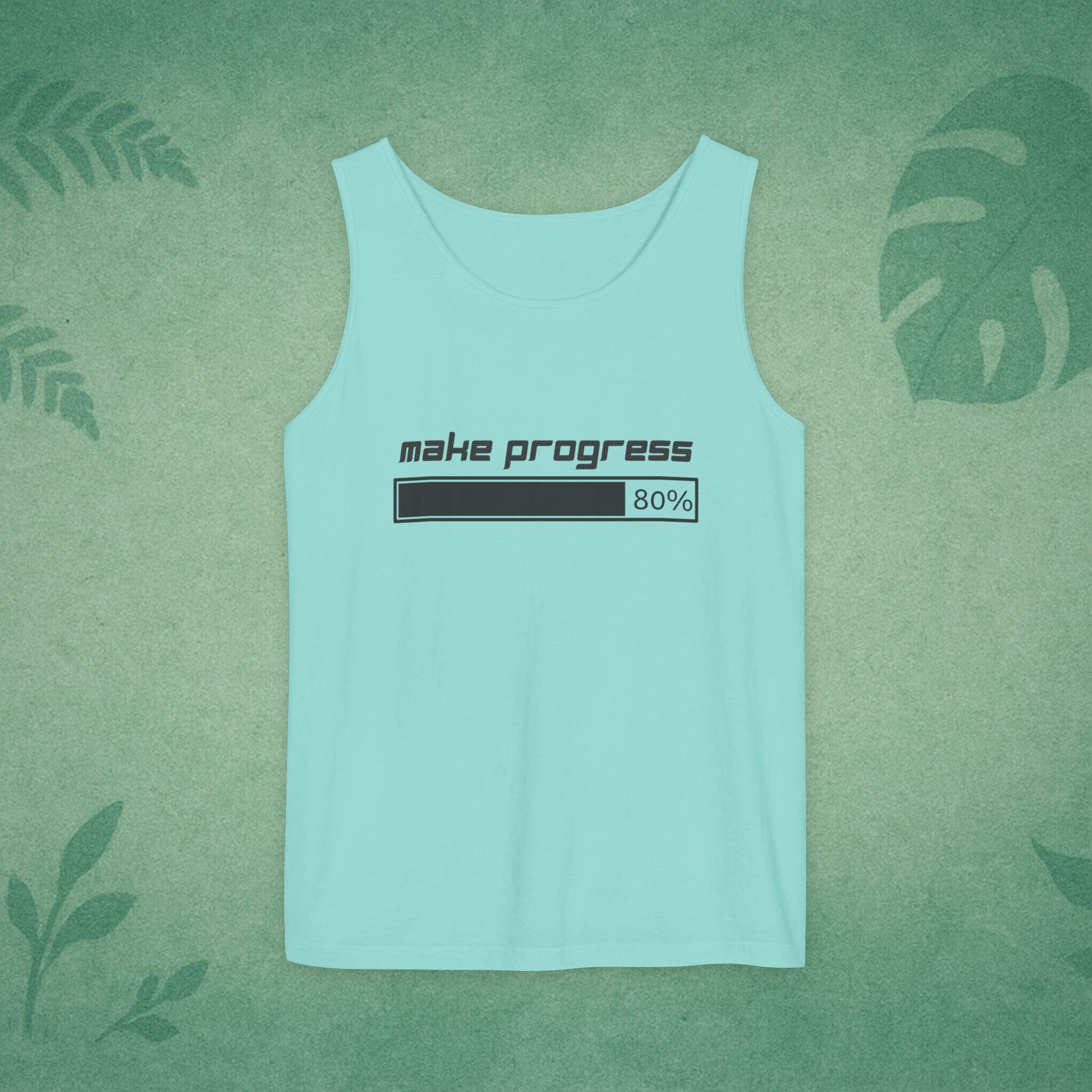 Make Progress Tank Top – Motivational Activewear, Resilience Gym Warmup Top, Mindful Summer Apparel