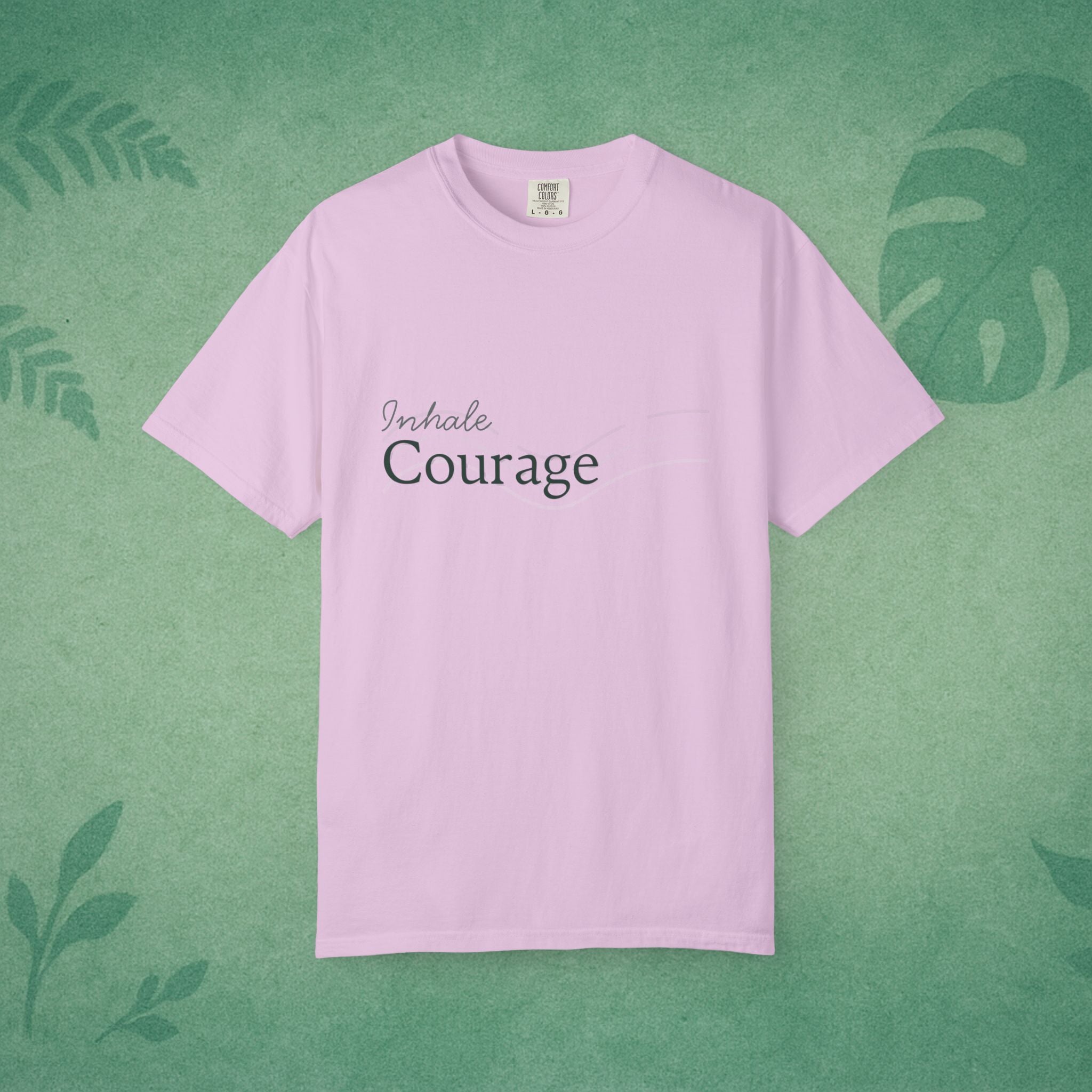 Inhale Courage T-Shirt – Minimalist Mindful Apparel for Calm Strength