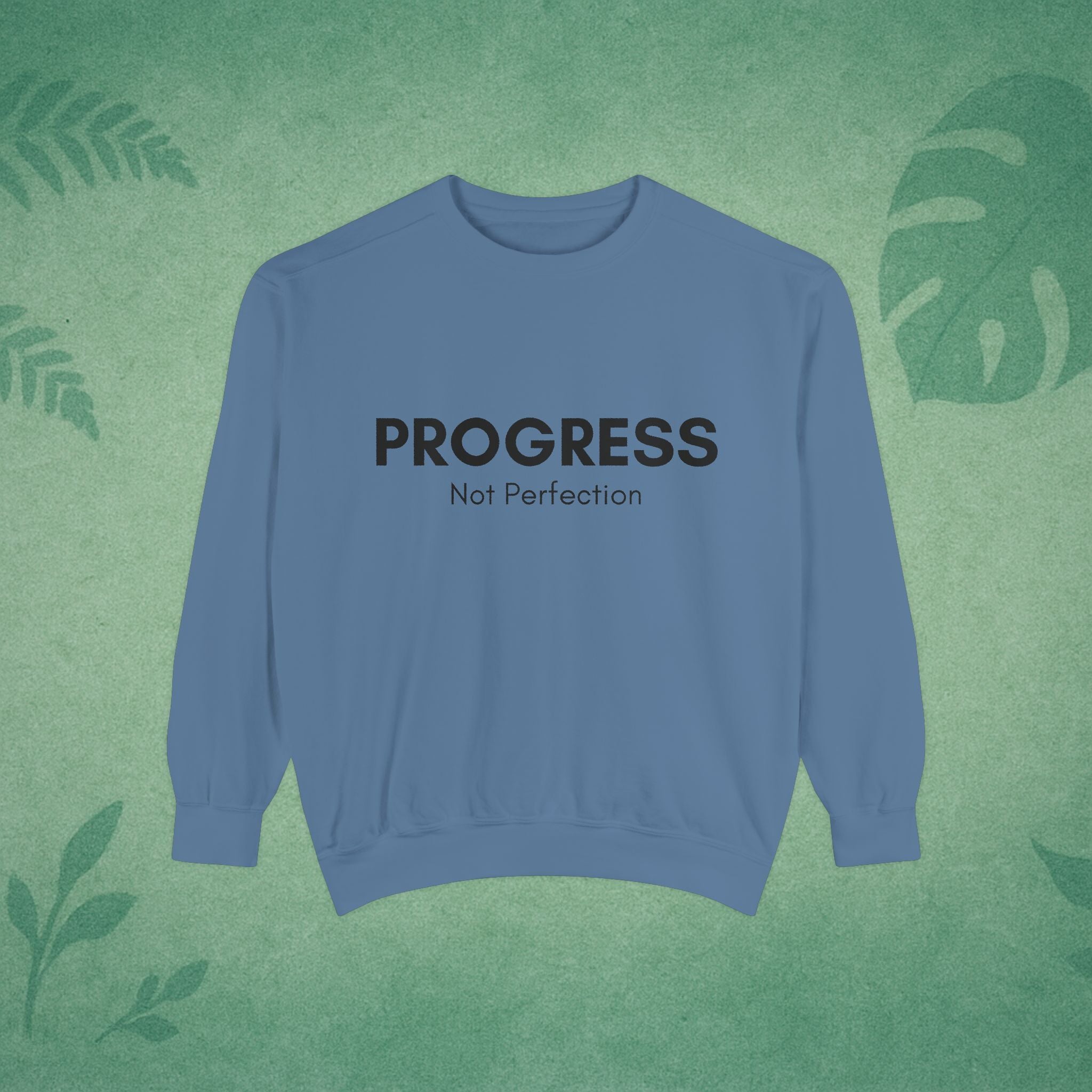 Progress Not Perfection Unisex Crewneck Sweatshirt – Classic Fit Workday Mindfulness for Young Professionals