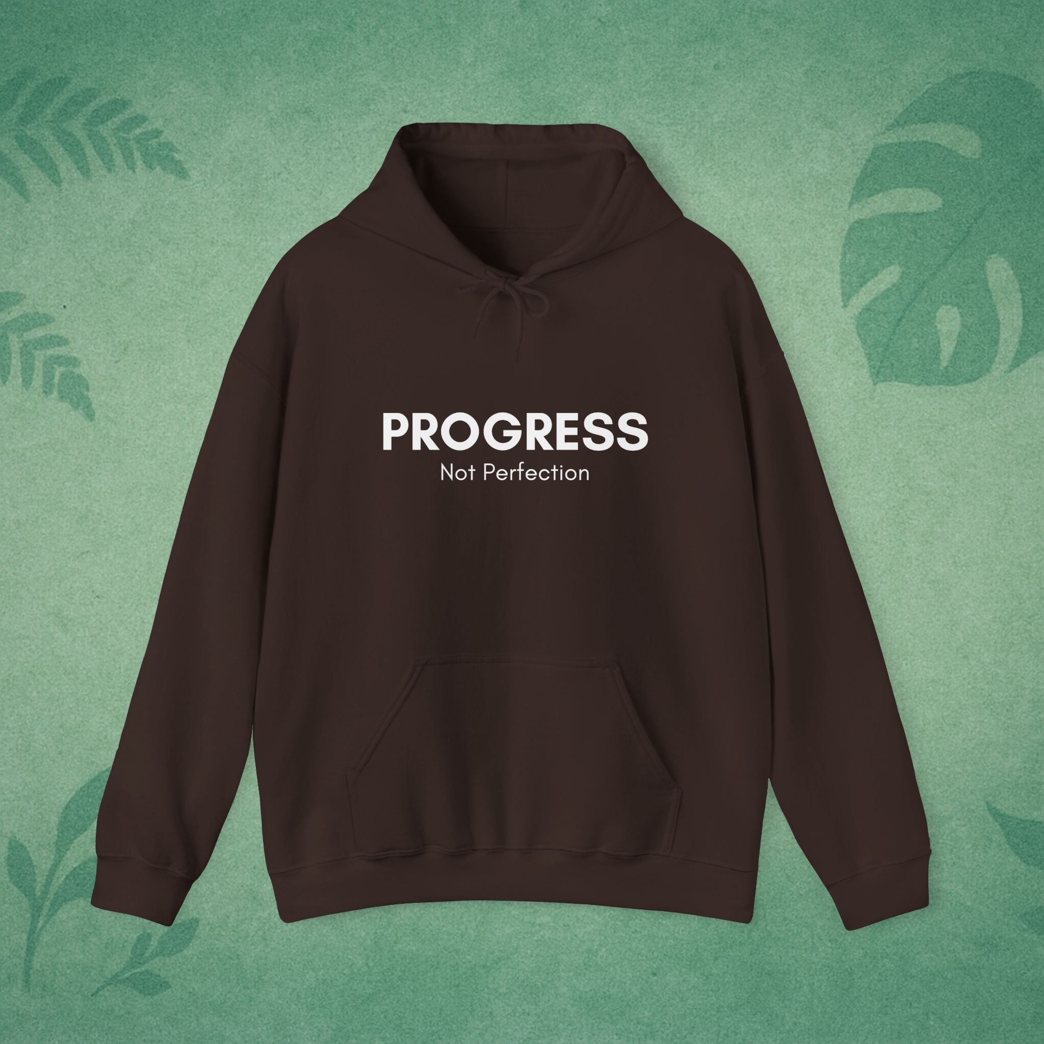 Progress Not Perfection Hoodie – Unisex Workday Wellness, Office‑Ready Affirmation for Young Professionals