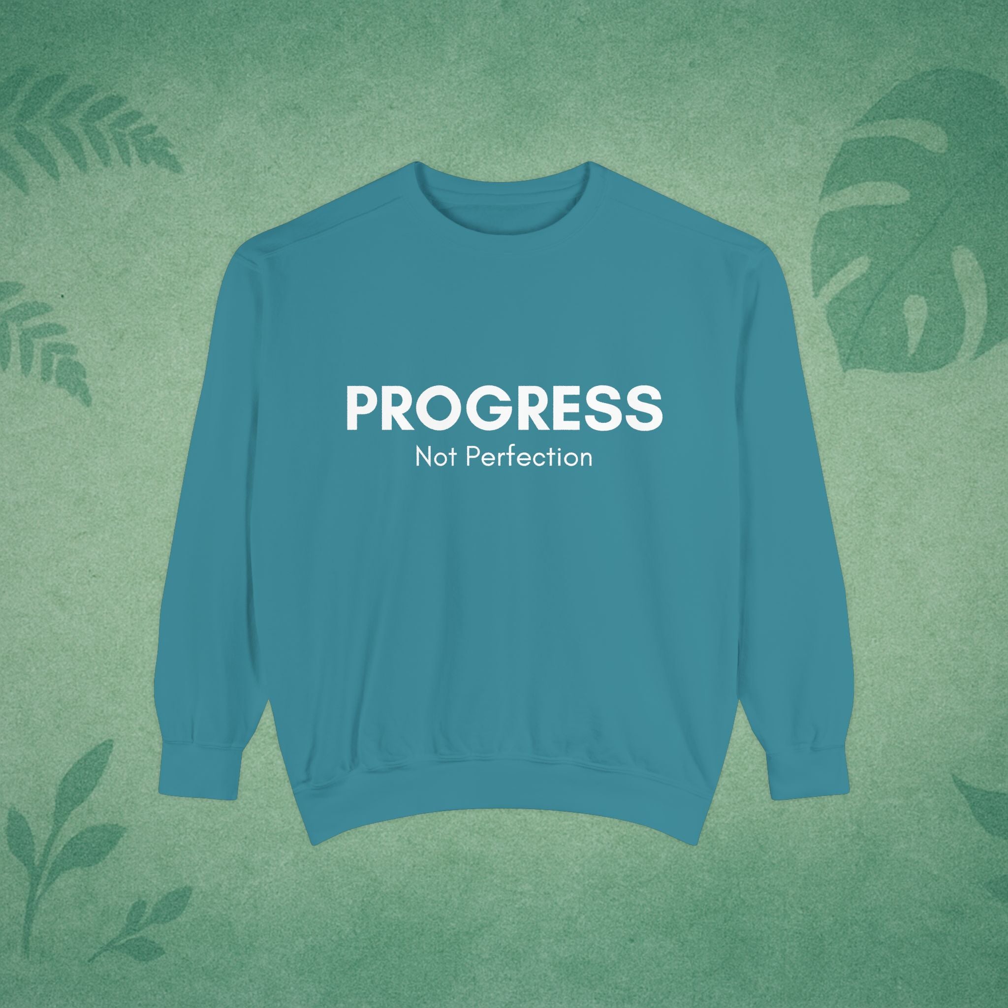 Progress Not Perfection Sweatshirt – Unisex Fleece Crewneck for Young Professionals, Office-Ready Affirmation