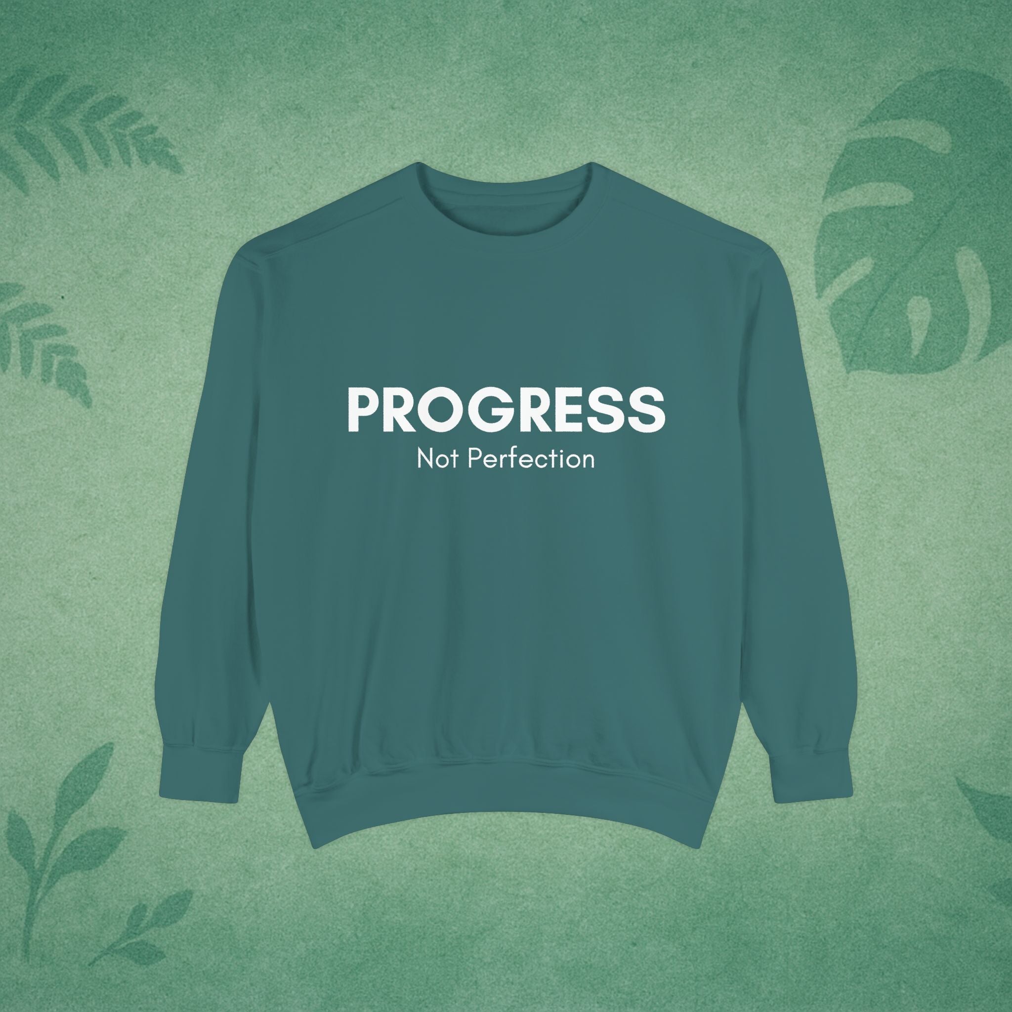 Progress Not Perfection Sweatshirt – Unisex Fleece Crewneck for Young Professionals, Office-Ready Affirmation