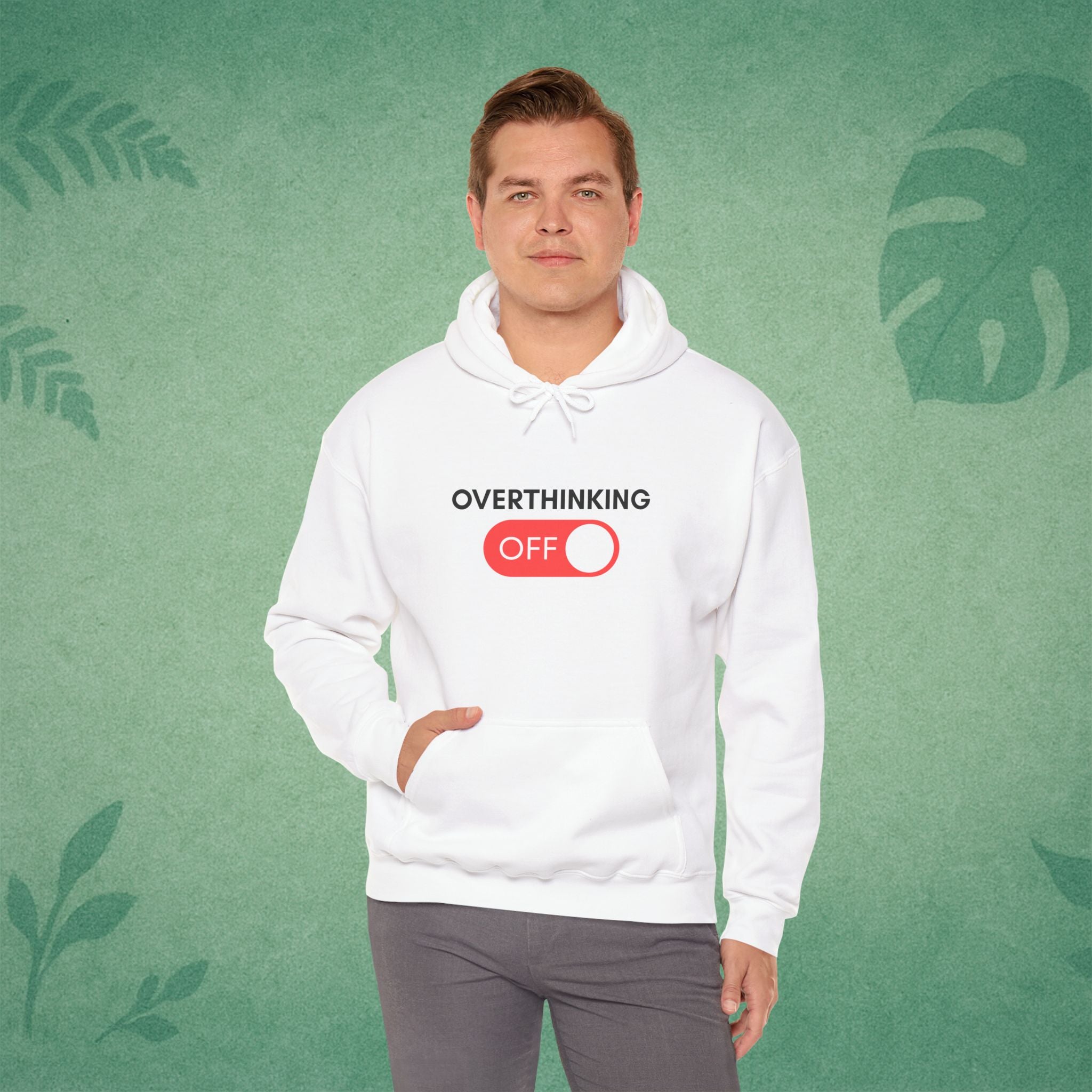 Overthinking Off Hoodie – Mental Wellness Mindfulness Sweatshirt Stress Relief Motivational Gift for Self-Care