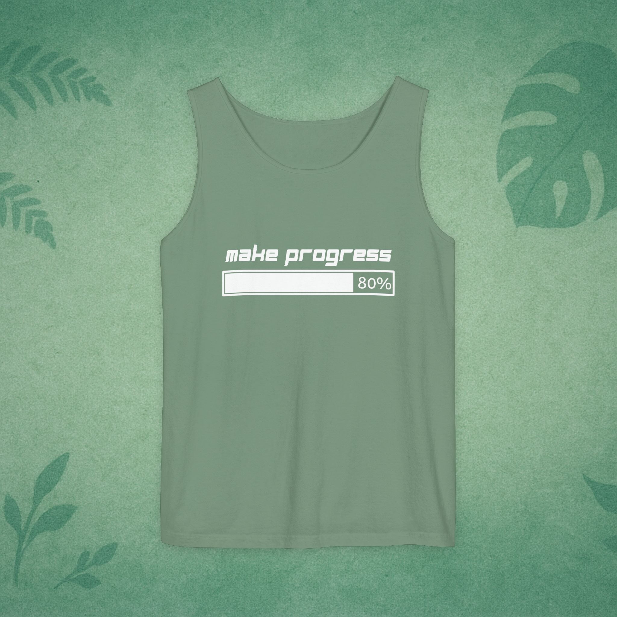 Make Progress Tank Top (Dark-Colored Ver.) – Mindfulness Tank, Positive Growth Activewear, Encouraging Gift for Yoga Lovers & Focused Go-Getters