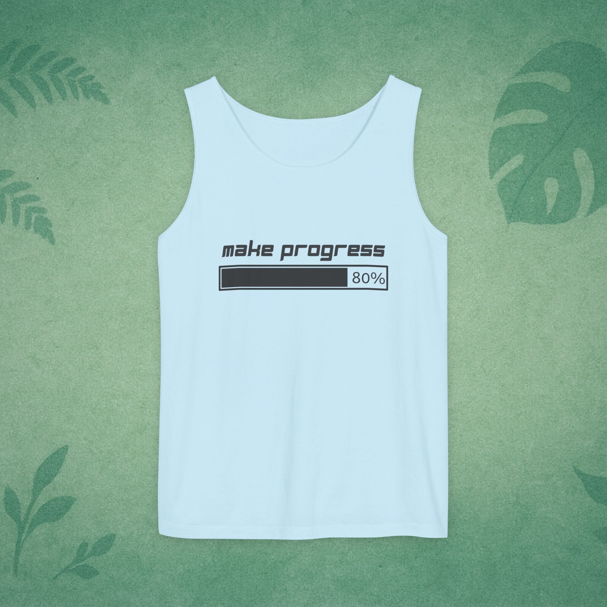 Make Progress Tank Top – Motivational Activewear, Resilience Gym Warmup Top, Mindful Summer Apparel