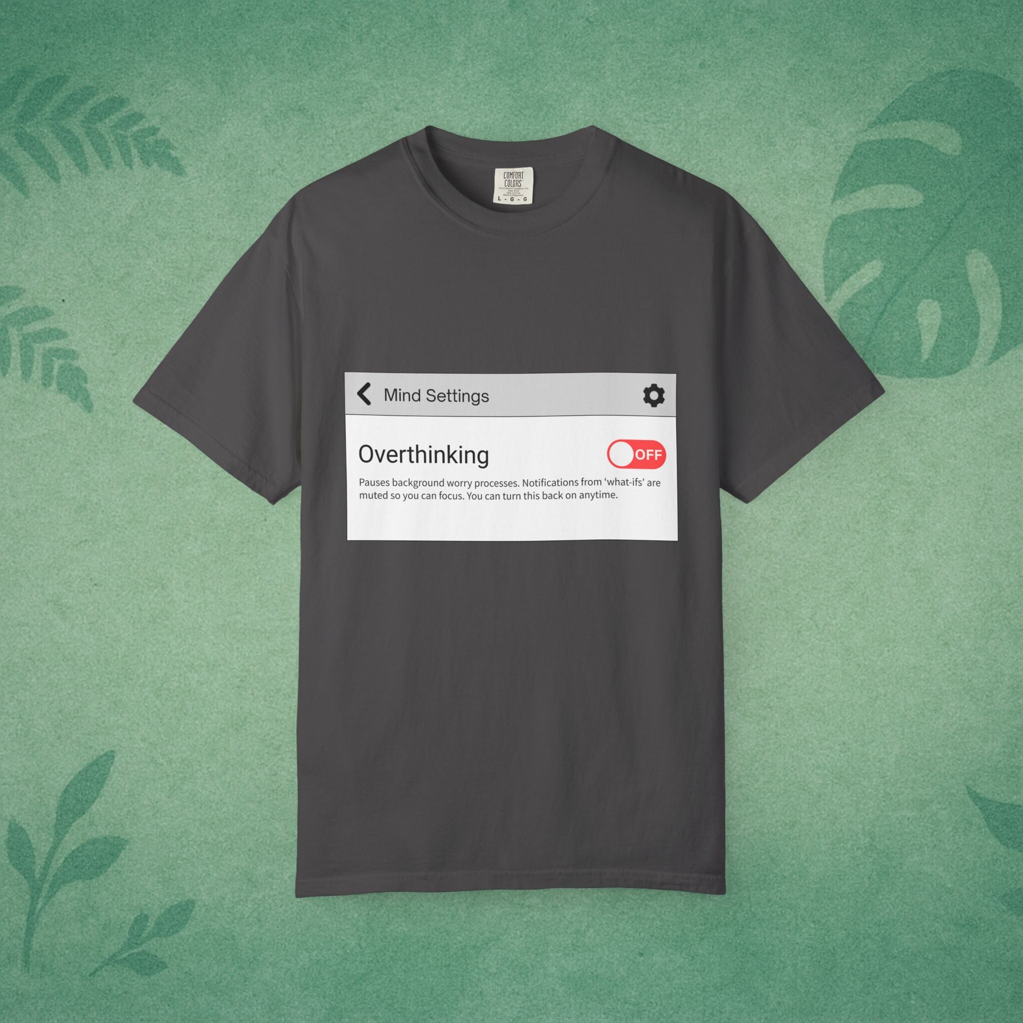Overthinking: OFF T-Shirt – Digital Calm Tee for Mindful Living