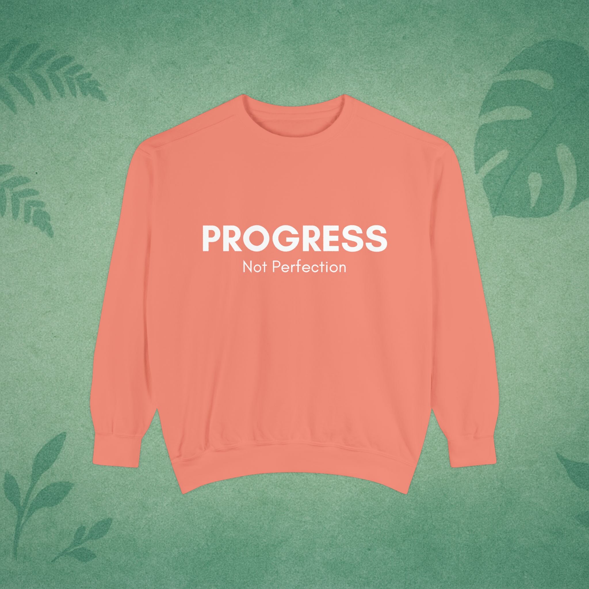 Progress Not Perfection Sweatshirt – Unisex Fleece Crewneck for Young Professionals, Office-Ready Affirmation