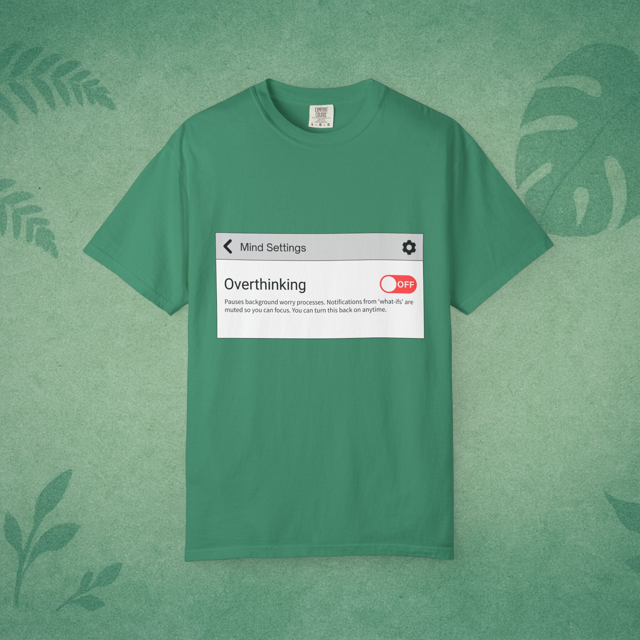 Overthinking: OFF T-Shirt – Digital Calm Tee for Mindful Living