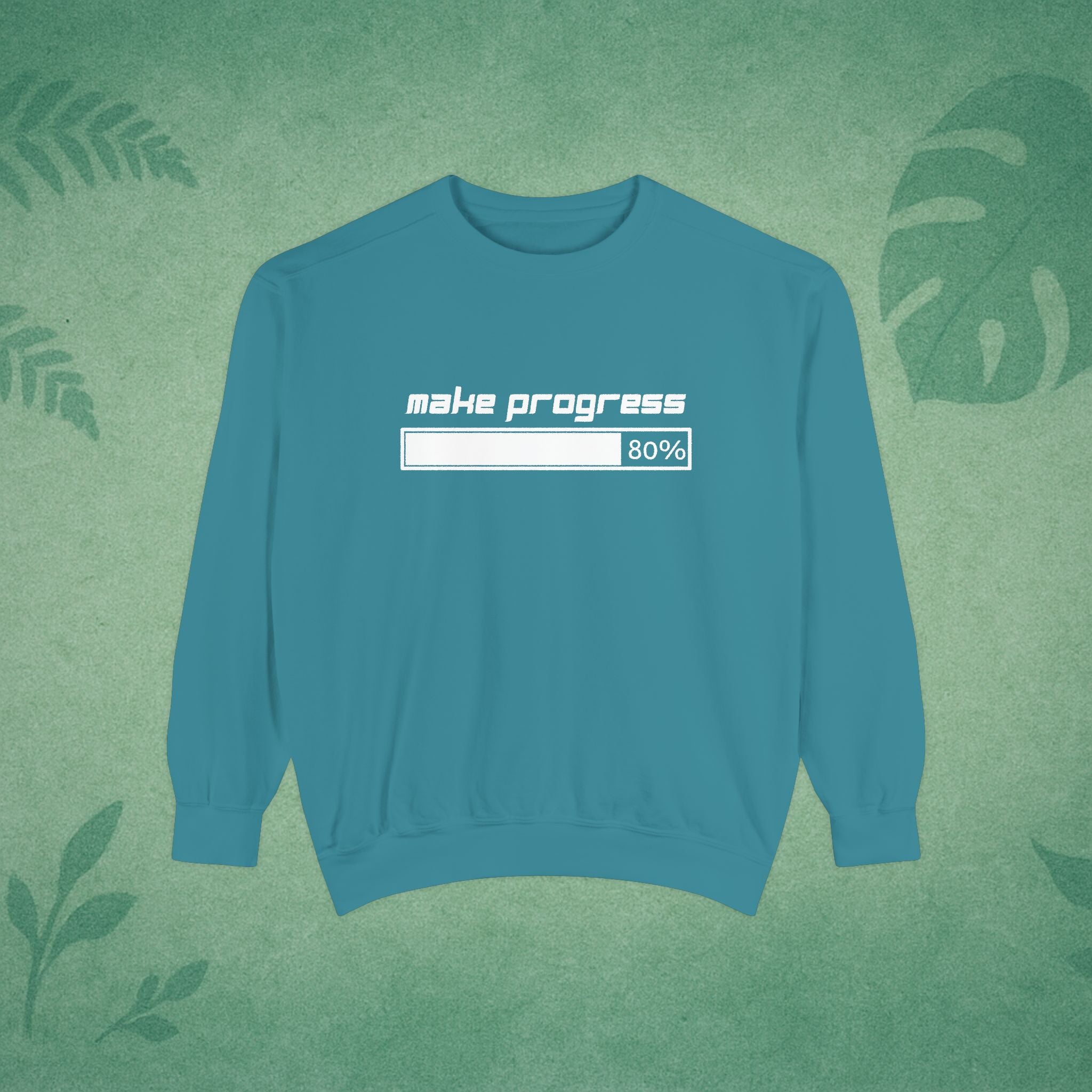 Make Progress Sweatshirt (Dark-Colored Ver.) – Positive Affirmation Crewneck, Mental Wellness Apparel, Premium Self-Care Gift