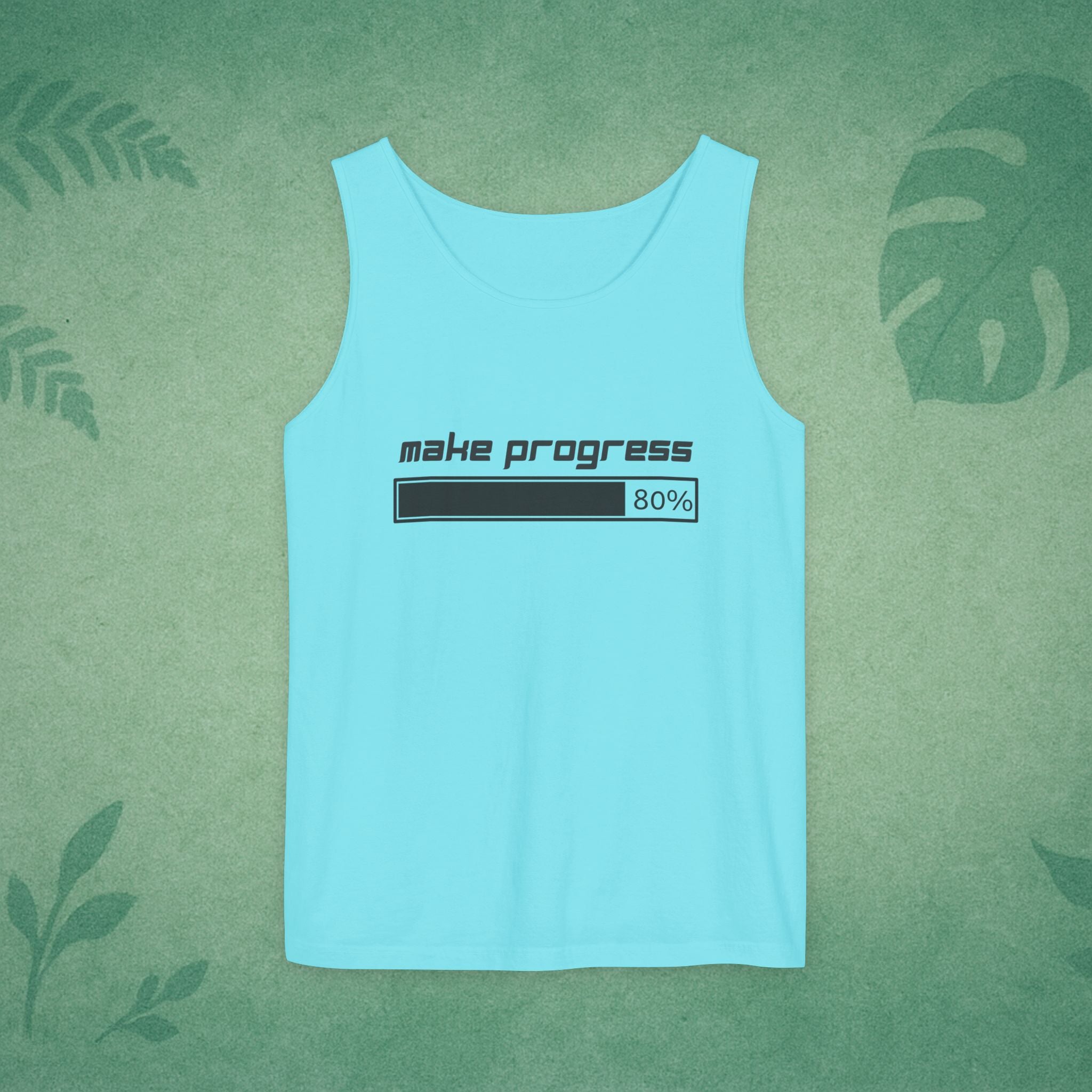 Make Progress Tank Top – Motivational Activewear, Resilience Gym Warmup Top, Mindful Summer Apparel