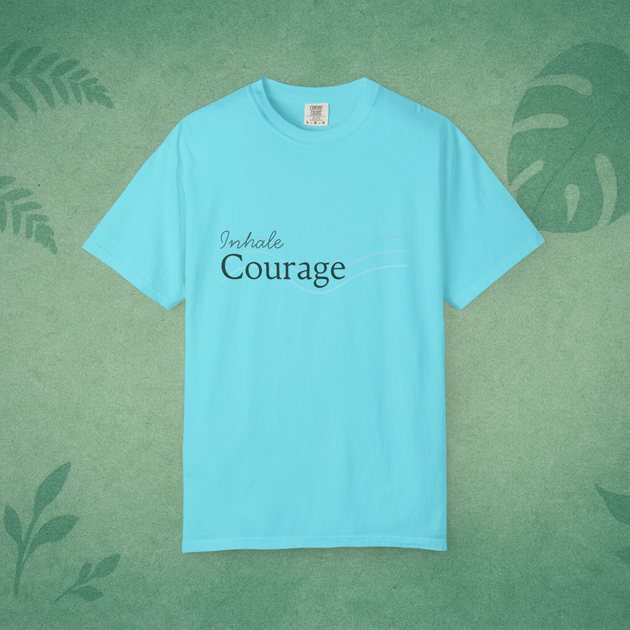 Inhale Courage T-Shirt – Minimalist Mindful Apparel for Calm Strength