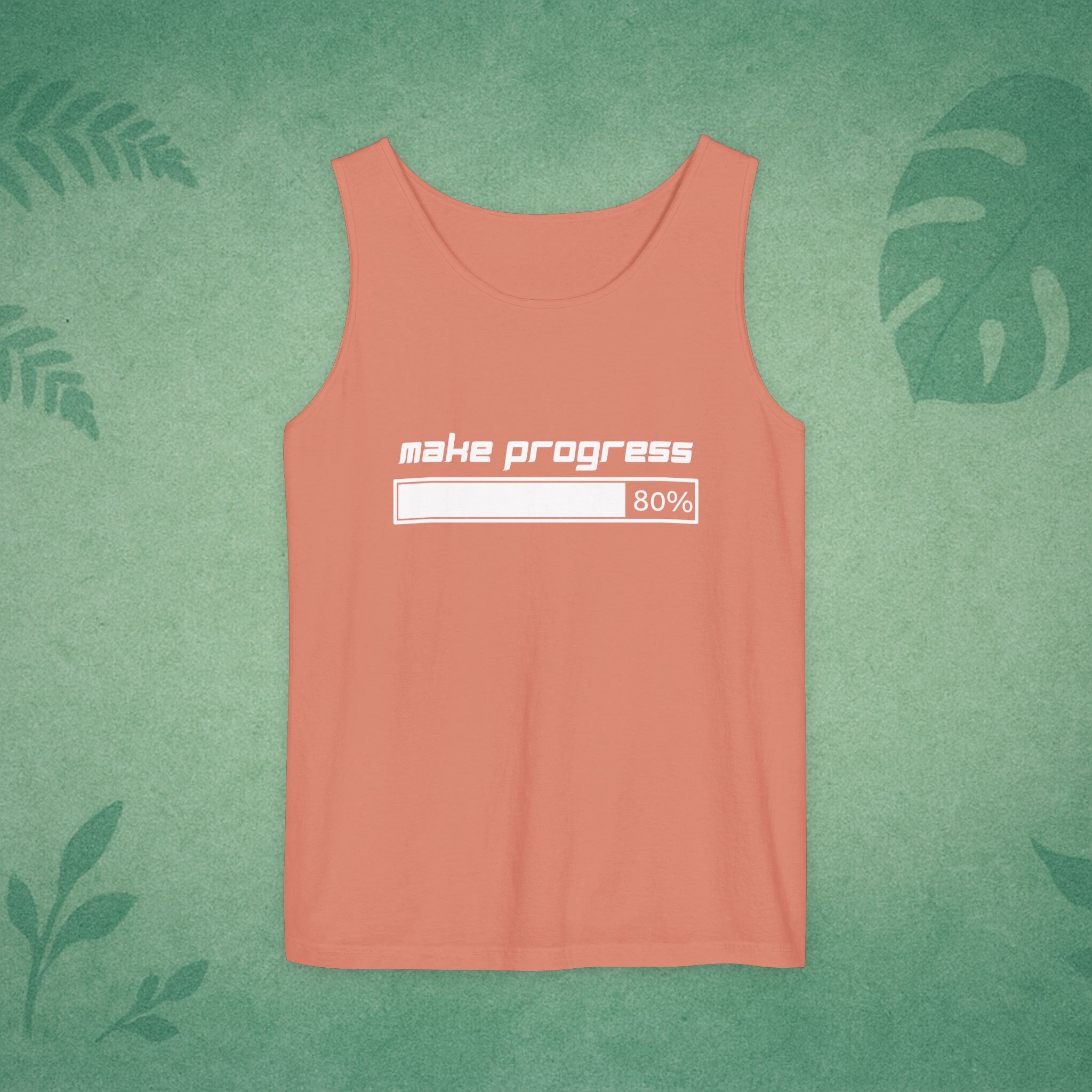 Make Progress Tank Top (Dark-Colored Ver.) – Mindfulness Tank, Positive Growth Activewear, Encouraging Gift for Yoga Lovers & Focused Go-Getters