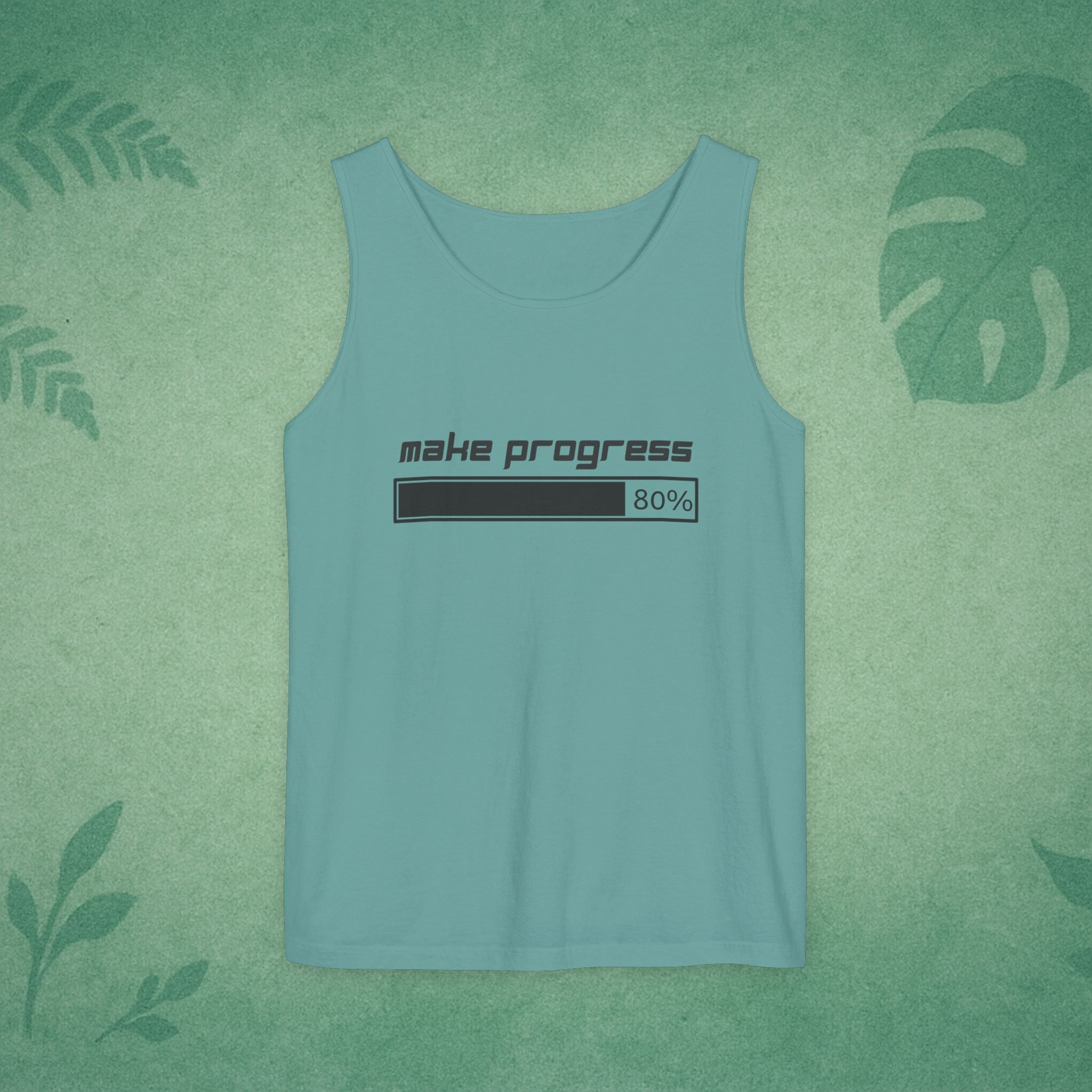Make Progress Tank Top – Motivational Activewear, Resilience Gym Warmup Top, Mindful Summer Apparel