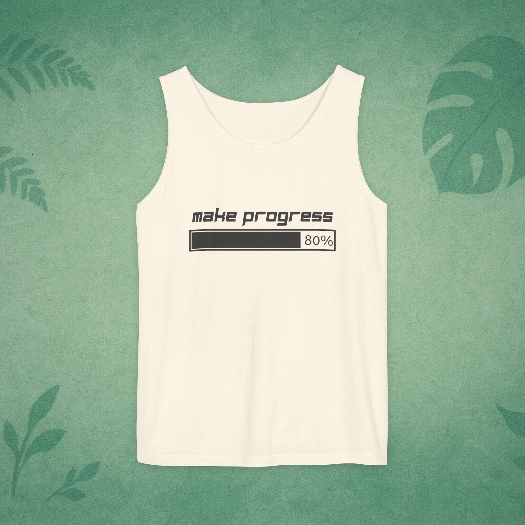 Make Progress Tank Top – Motivational Activewear, Resilience Gym Warmup Top, Mindful Summer Apparel