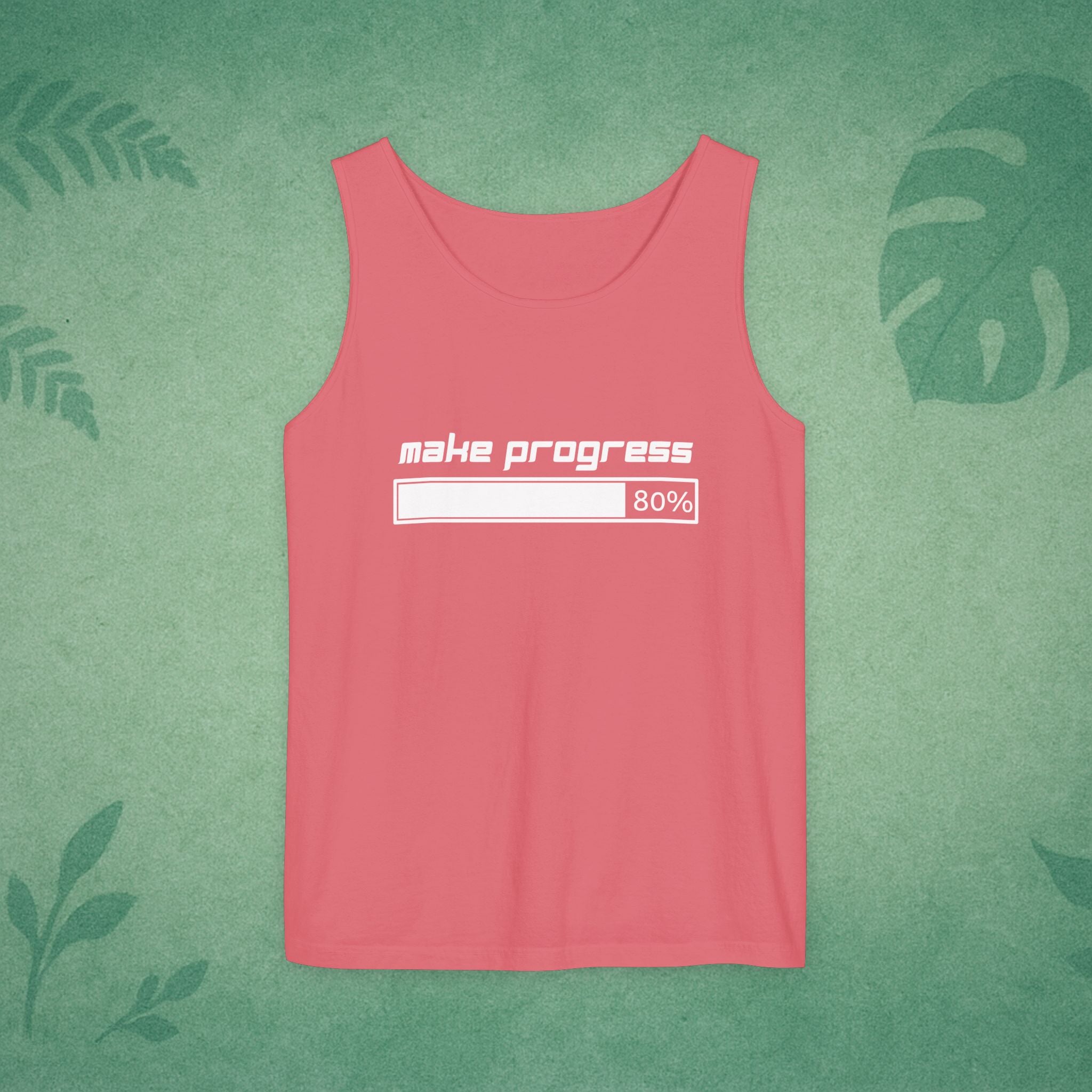Make Progress Tank Top (Dark-Colored Ver.) – Mindfulness Tank, Positive Growth Activewear, Encouraging Gift for Yoga Lovers & Focused Go-Getters