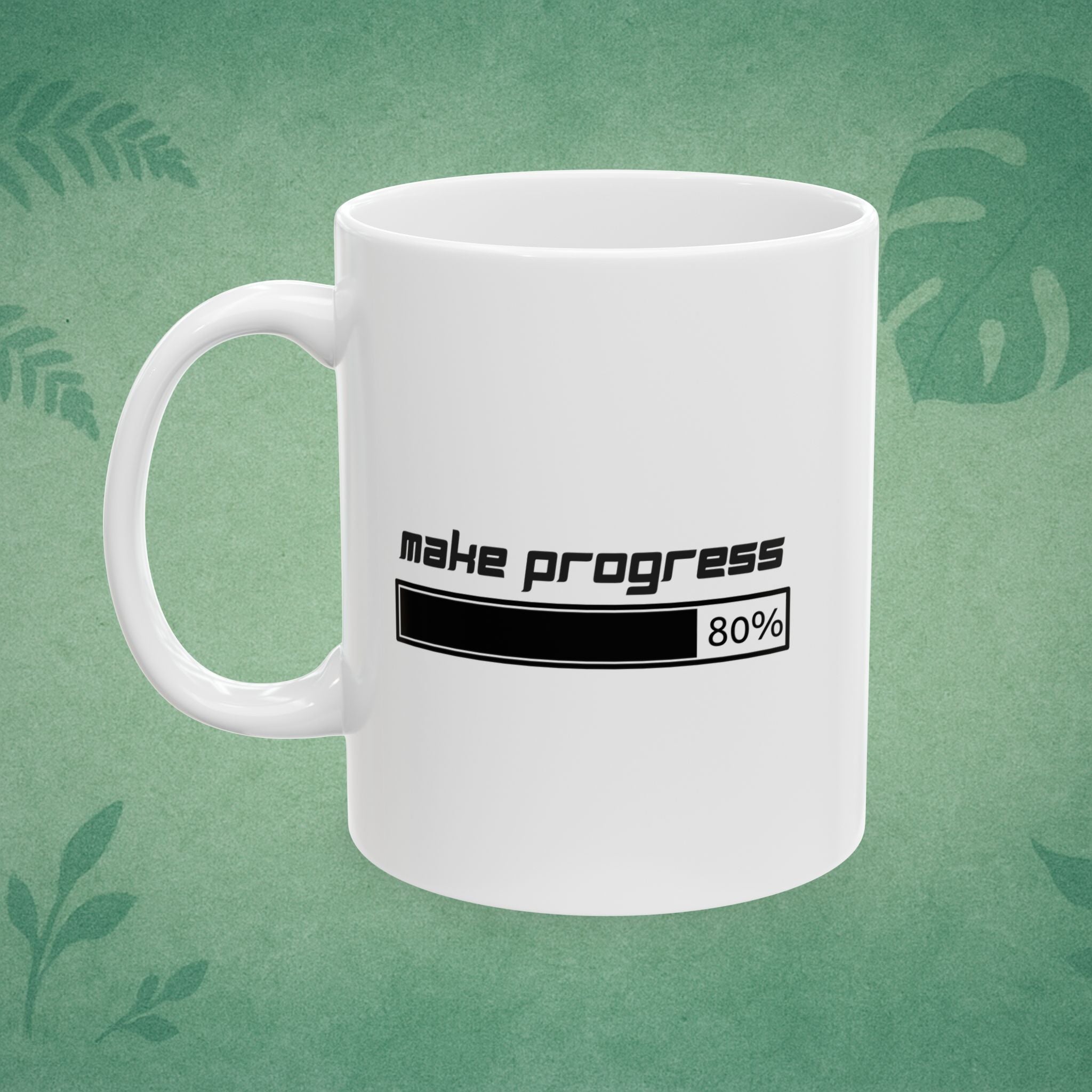 Make Progress Mug – Mindfulness Motivation Coffee Mug, Positive Affirmation for Morning Routine, Premium Workplace Wellness Gift
