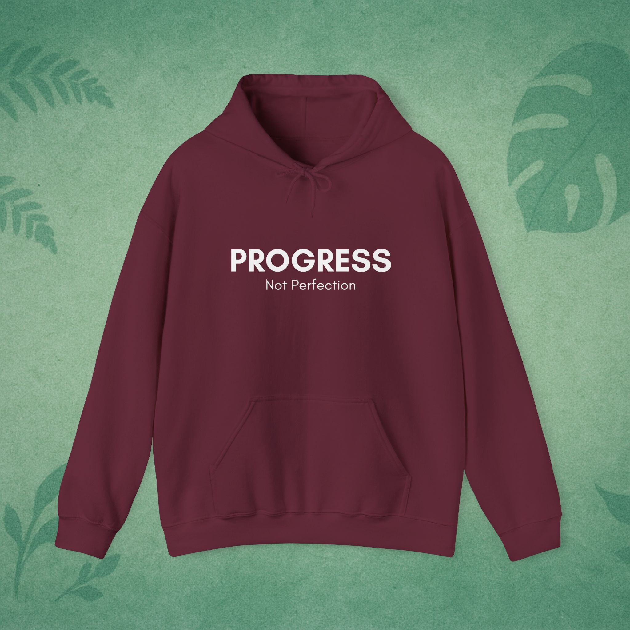 Progress Not Perfection Hoodie – Unisex Workday Wellness, Office‑Ready Affirmation for Young Professionals