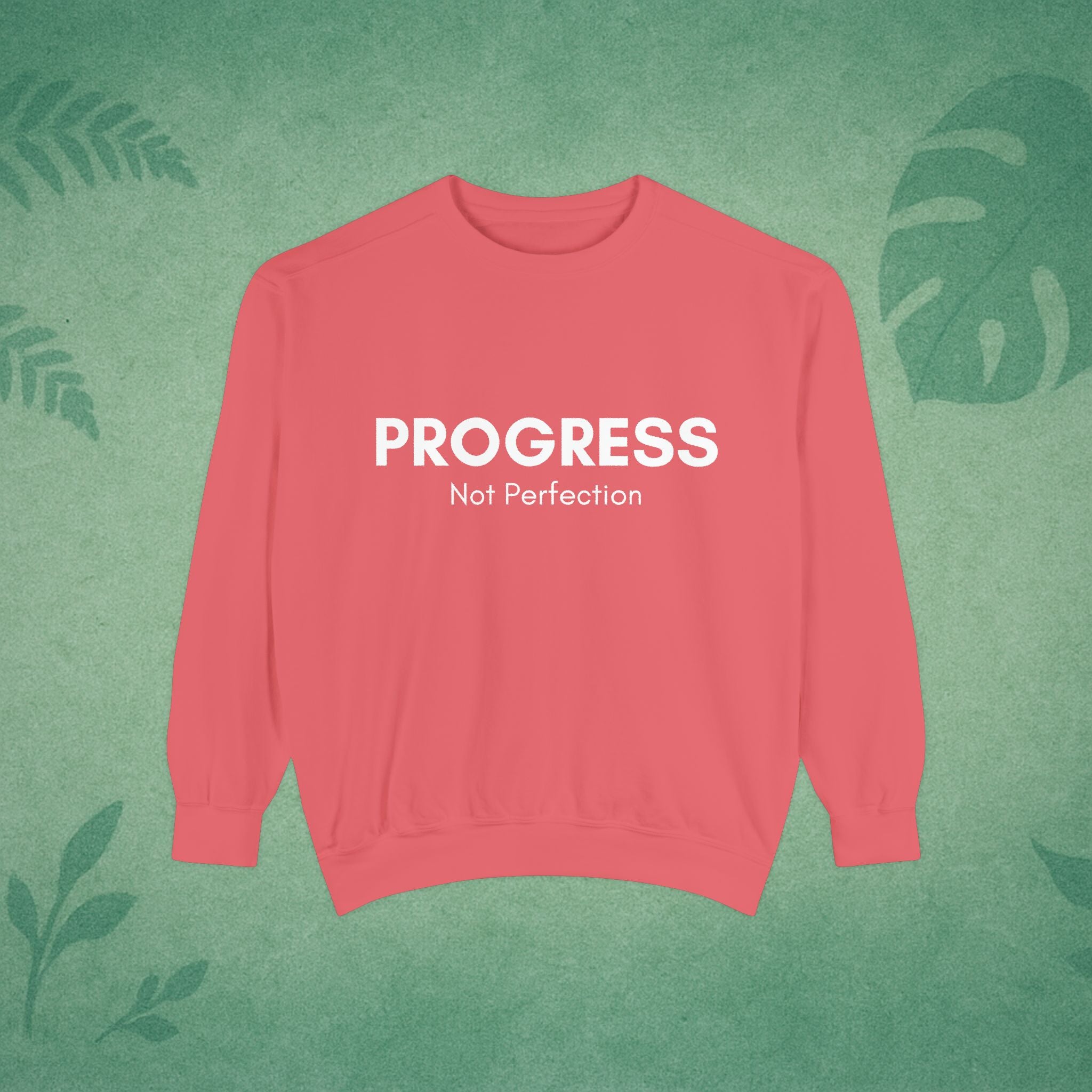 Progress Not Perfection Sweatshirt – Unisex Fleece Crewneck for Young Professionals, Office-Ready Affirmation
