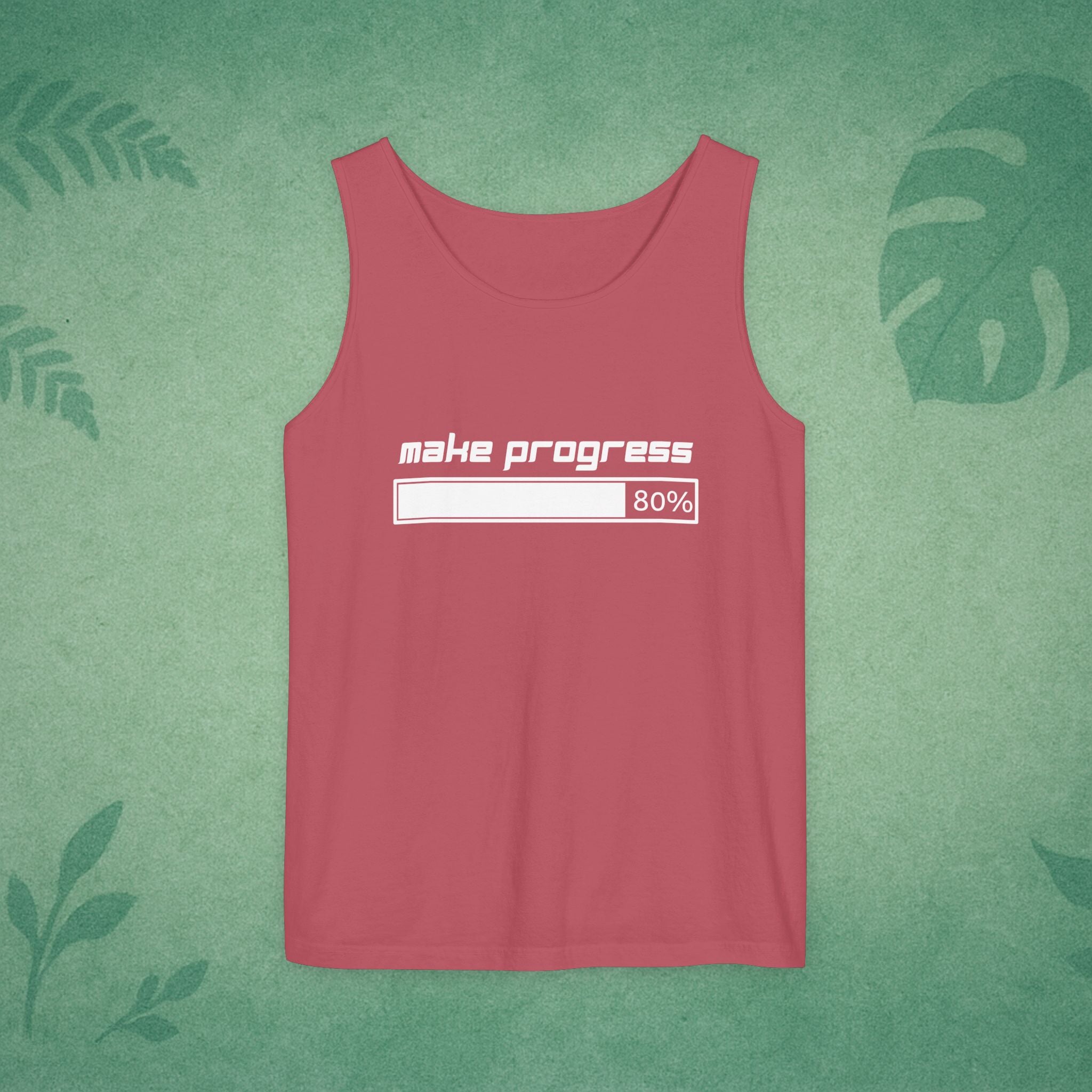 Make Progress Tank Top (Dark-Colored Ver.) – Mindfulness Tank, Positive Growth Activewear, Encouraging Gift for Yoga Lovers & Focused Go-Getters