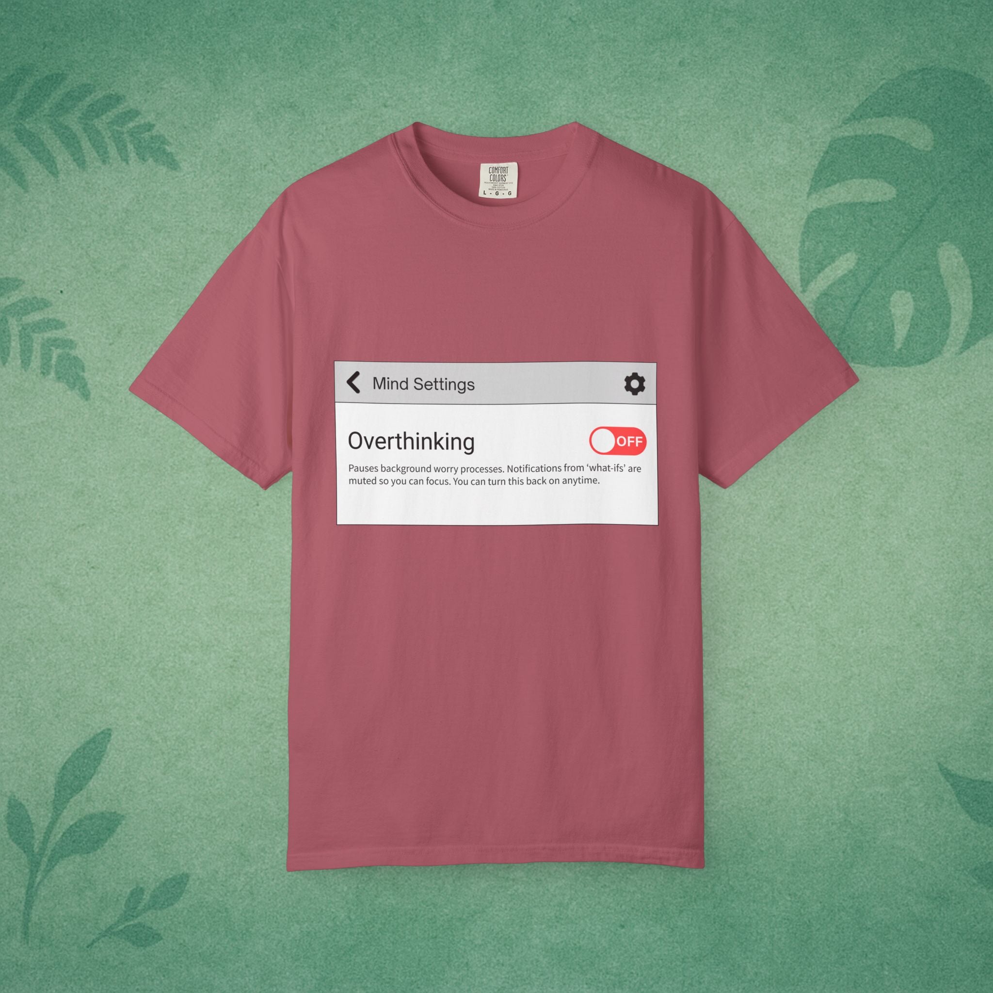 Overthinking: OFF T-Shirt – Digital Calm Tee for Mindful Living