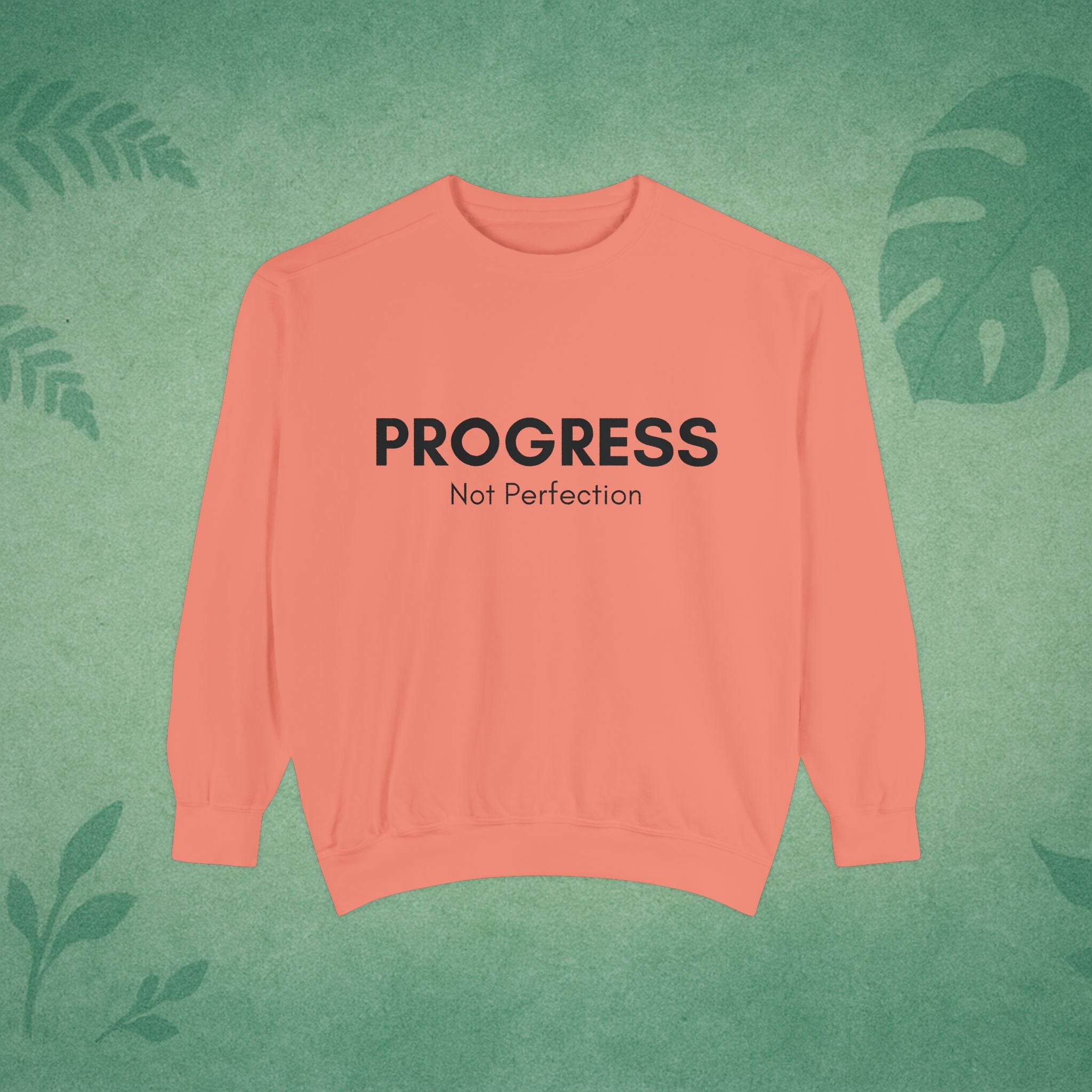 Progress Not Perfection Unisex Crewneck Sweatshirt – Classic Fit Workday Mindfulness for Young Professionals