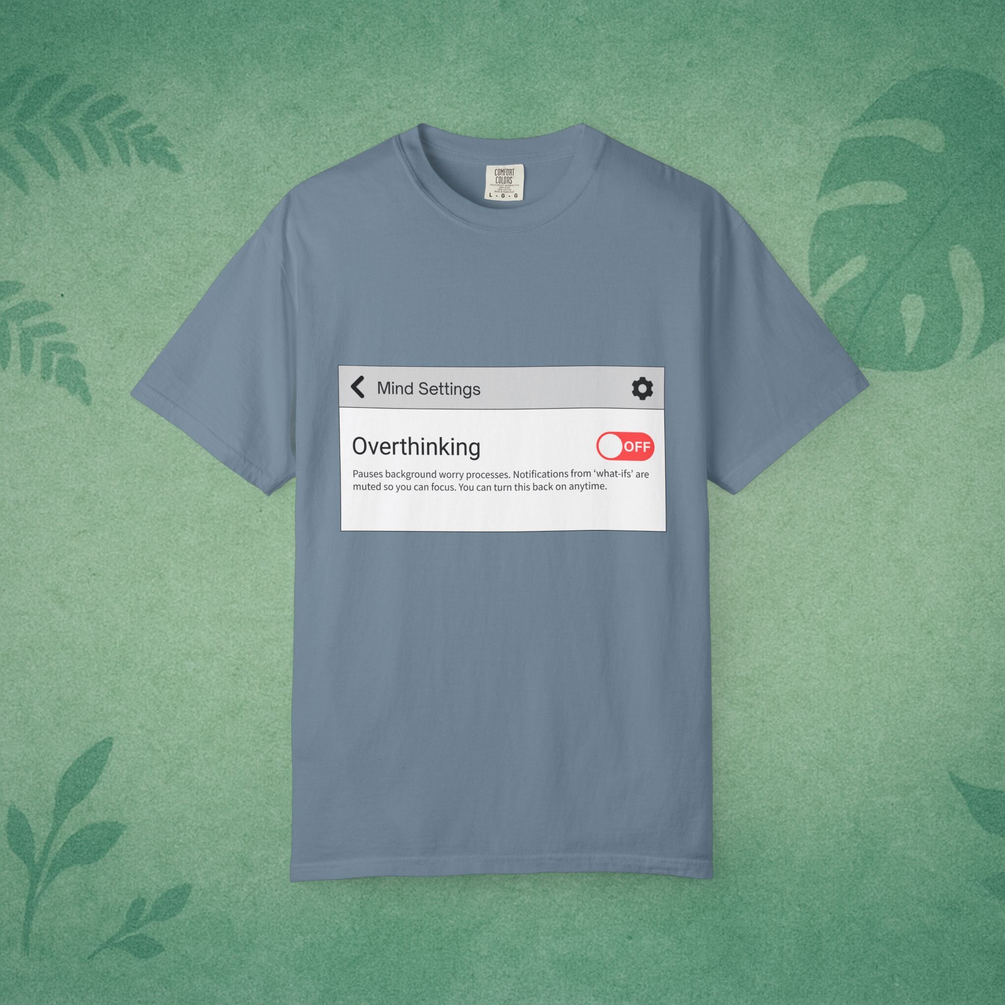 Overthinking: OFF T-Shirt – Digital Calm Tee for Mindful Living