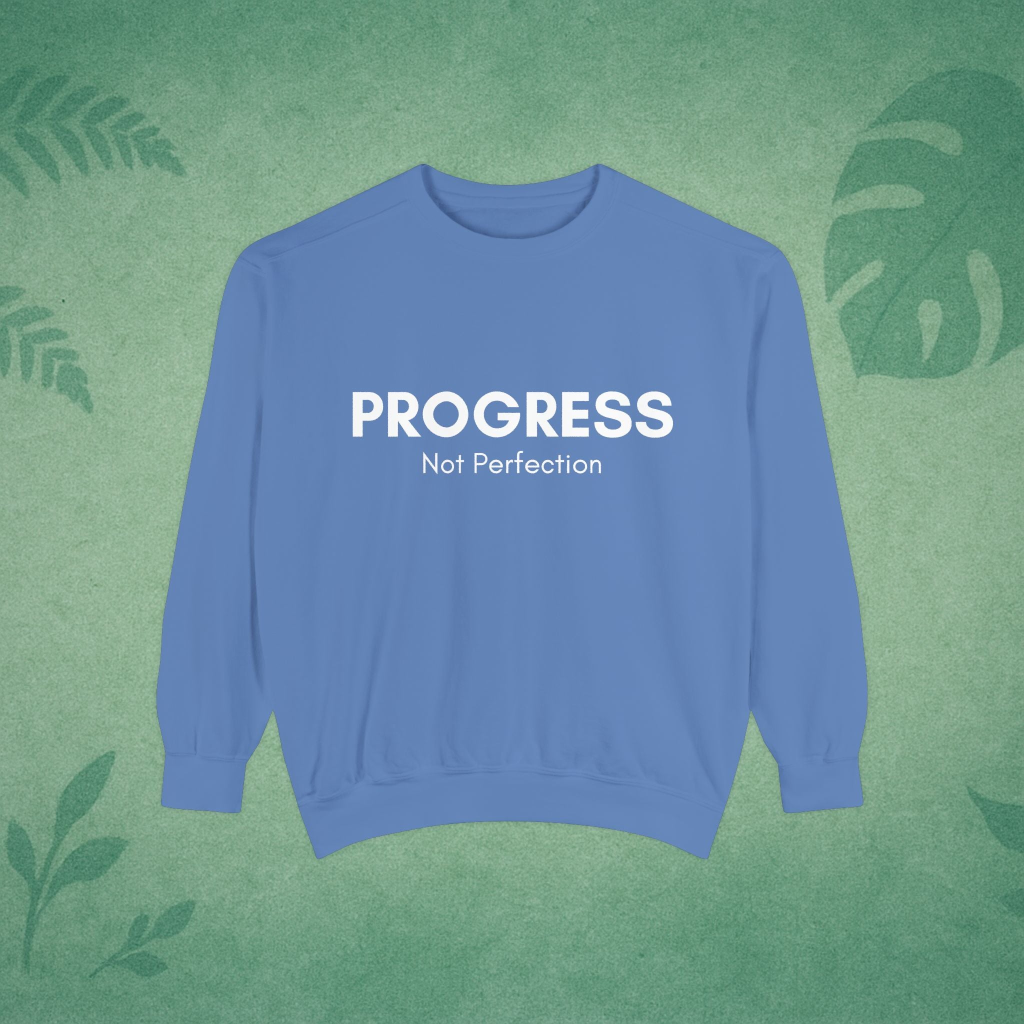 Progress Not Perfection Sweatshirt – Unisex Fleece Crewneck for Young Professionals, Office-Ready Affirmation