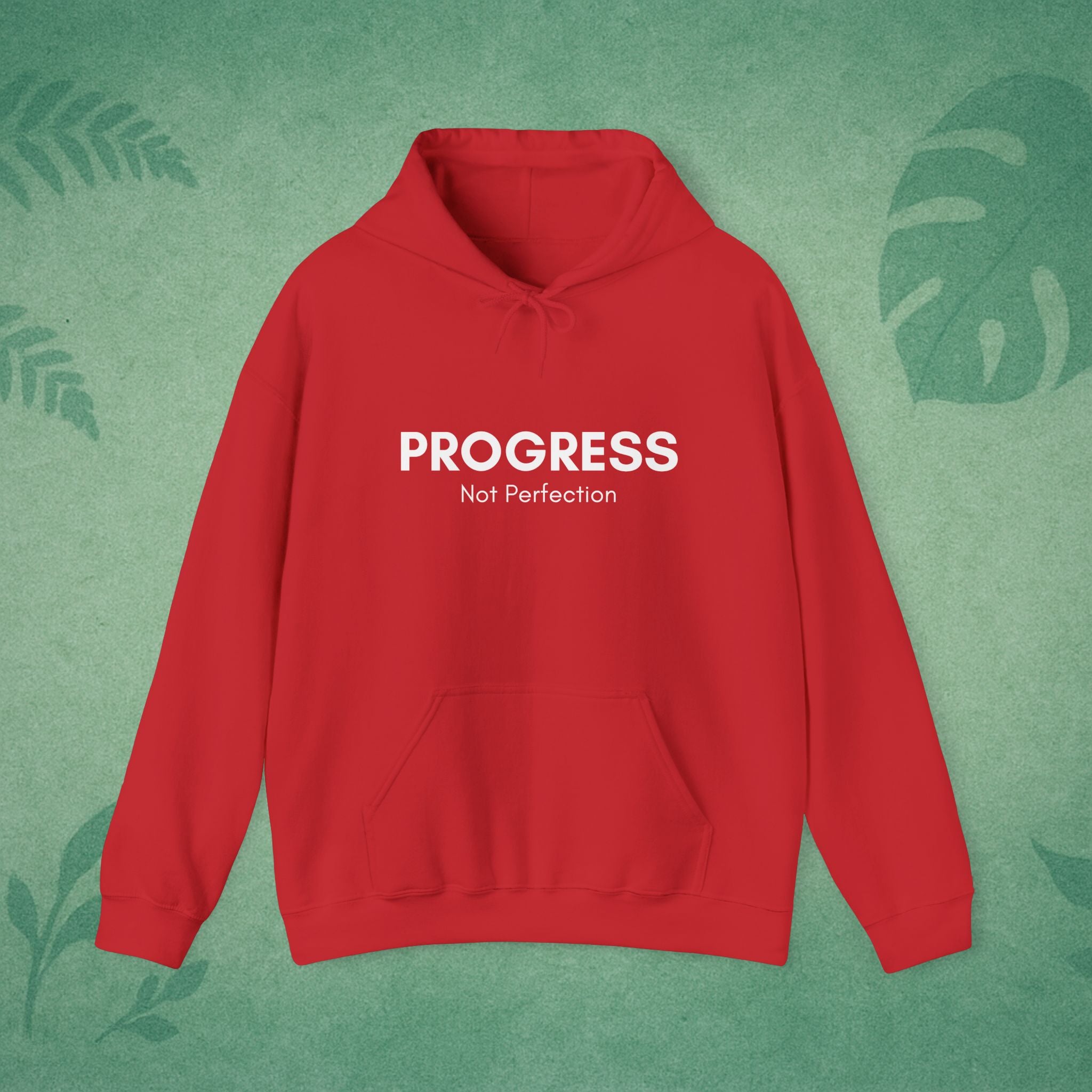 Progress Not Perfection Hoodie – Unisex Workday Wellness, Office‑Ready Affirmation for Young Professionals