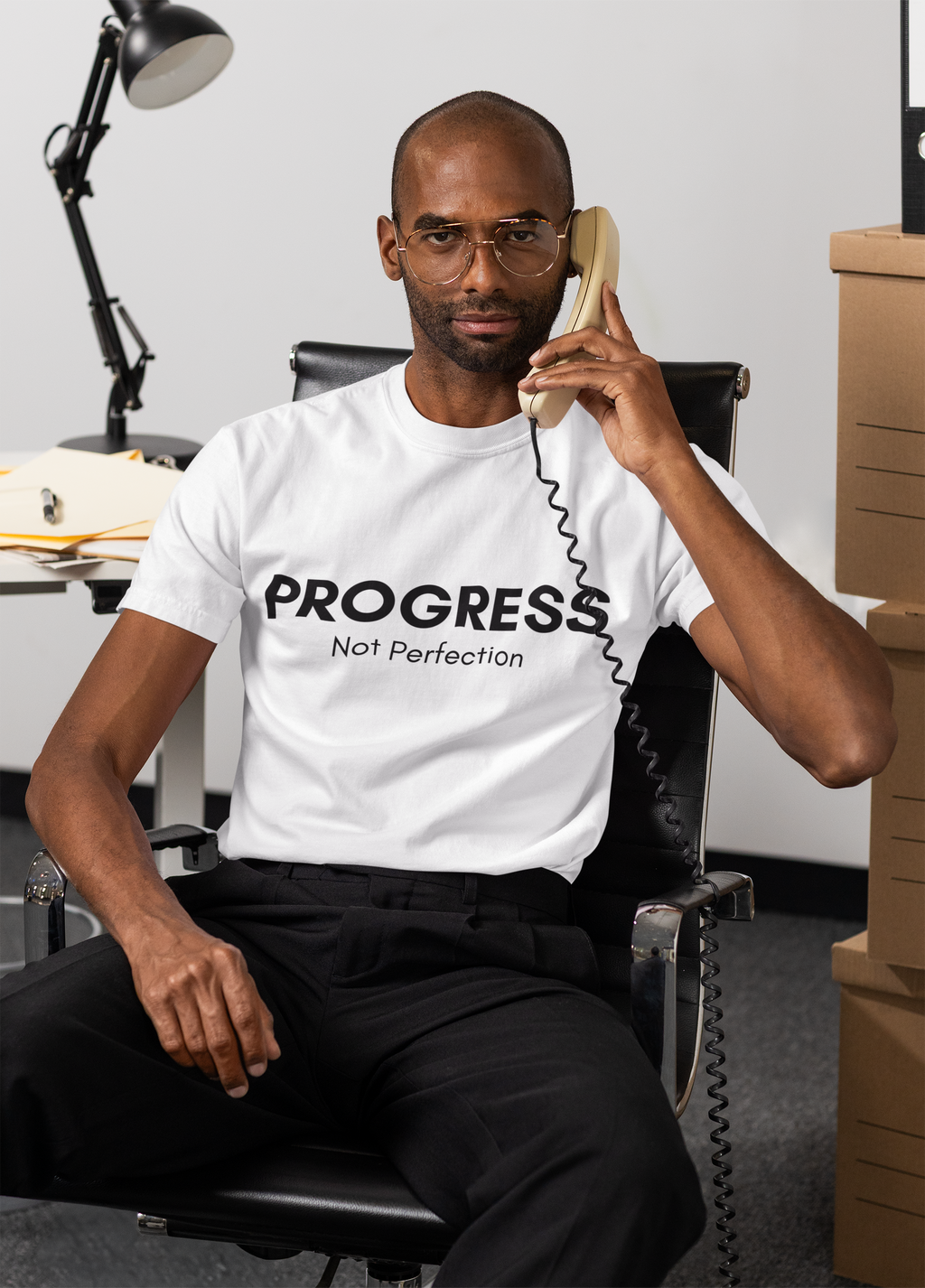 Progress Not Perfection Unisex Garment-Dyed T-Shirt – Relaxed Fit Yoga Mindfulness Tee, Positive Affirmation Self-Care Gift